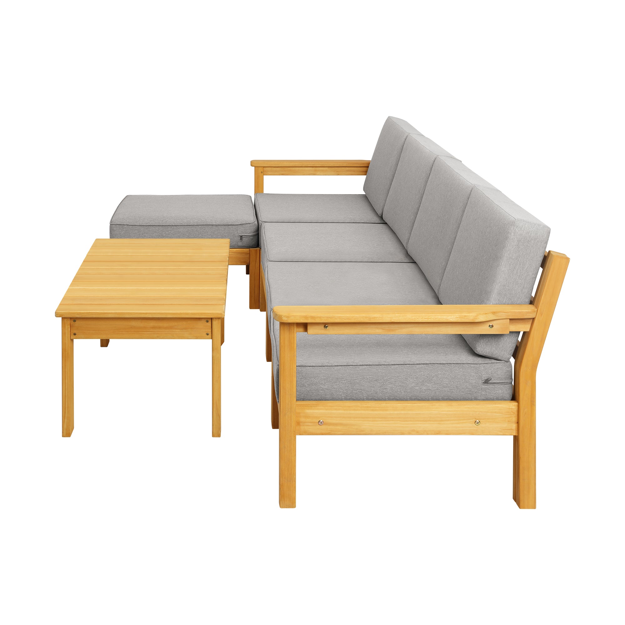 Livsip Outdoor Sofa Setting Garden Lounge Patio Furniture Dining Set 6 Piece - Sunyee