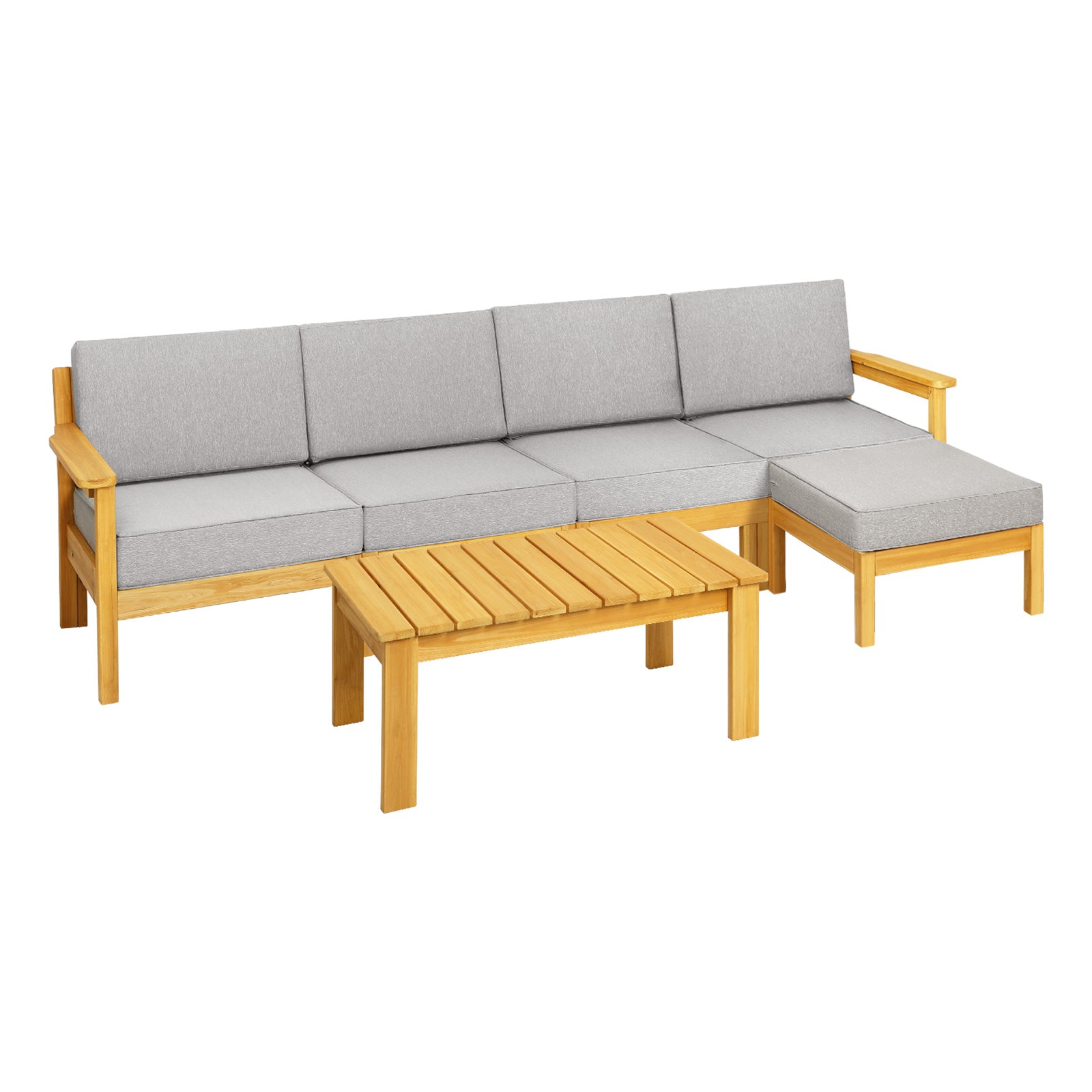 Livsip Outdoor Sofa Setting Garden Lounge Patio Furniture Dining Set 6 Piece - Sunyee