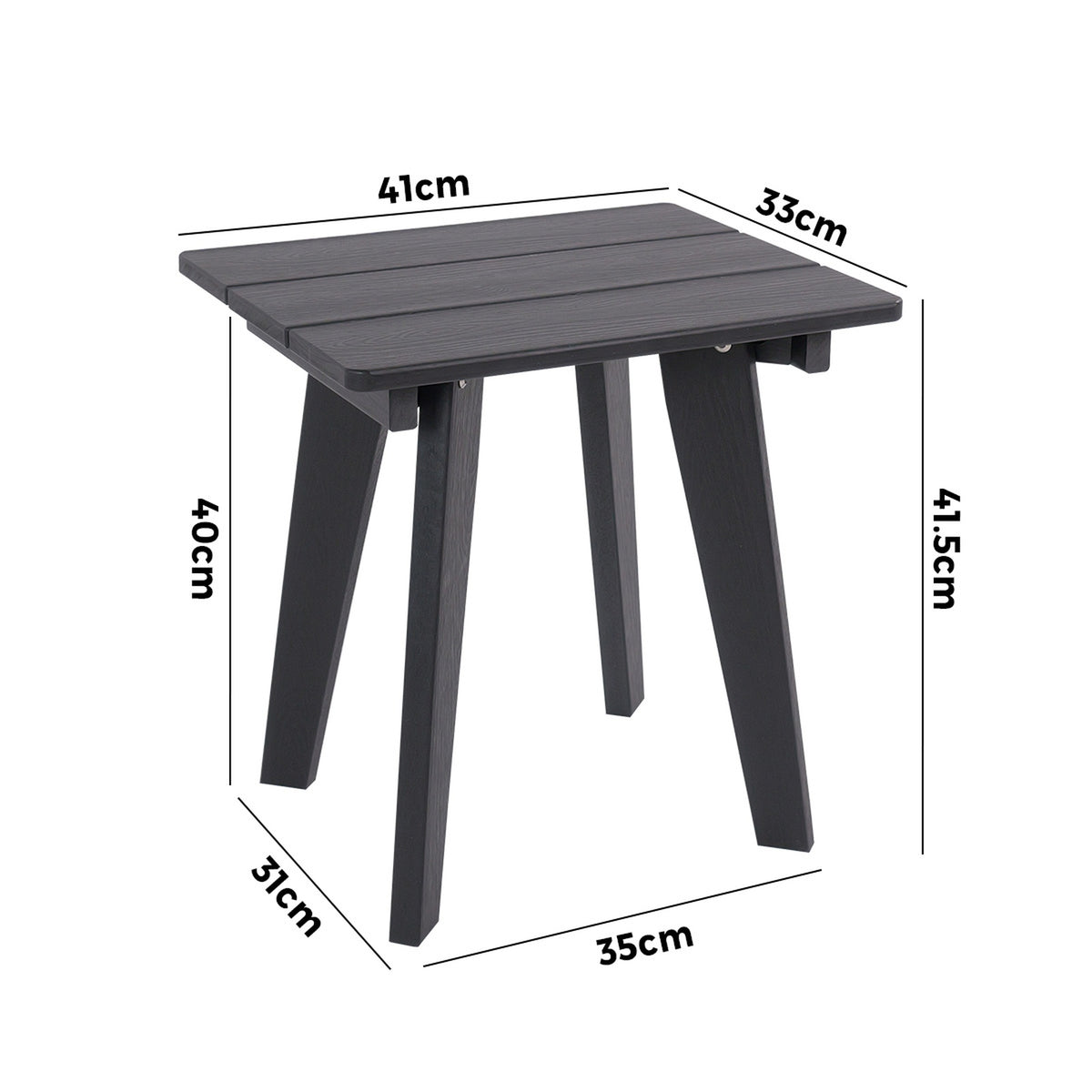 Livsip HDPE Outdoor Side Table Coffee Table Desk Patio Furniture Camping Black