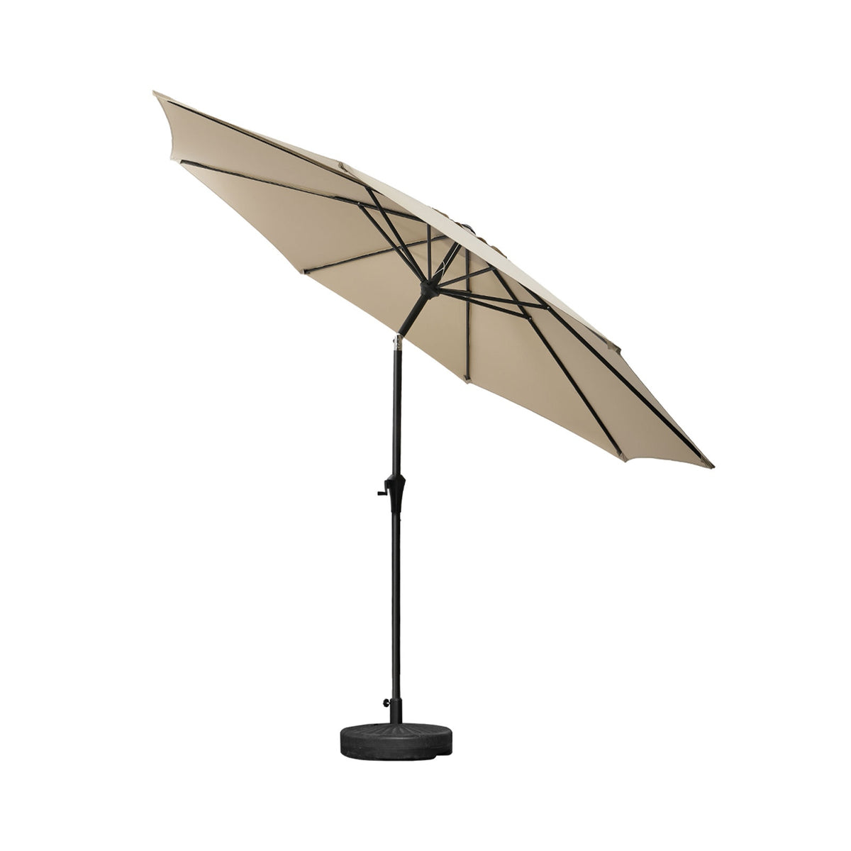 Livsip Outdoor Umbrella 3M Market Umbrellas Garden Shade with Tilt Base Beige