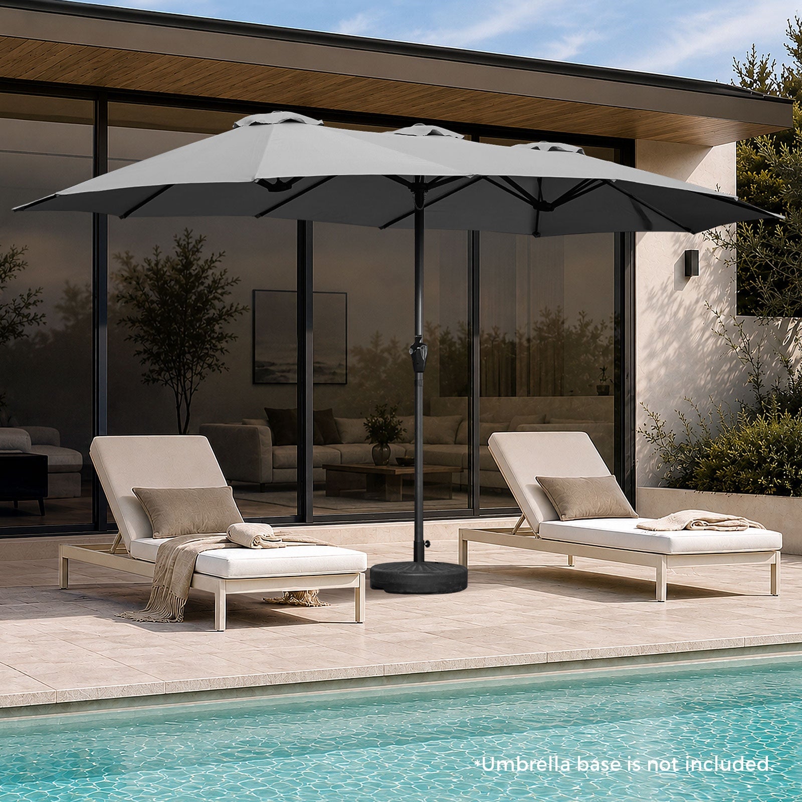 Livsip Outdoor Umbrella 4.52M Double-Sided Umbrellas Beach Sun Shade Charcoal