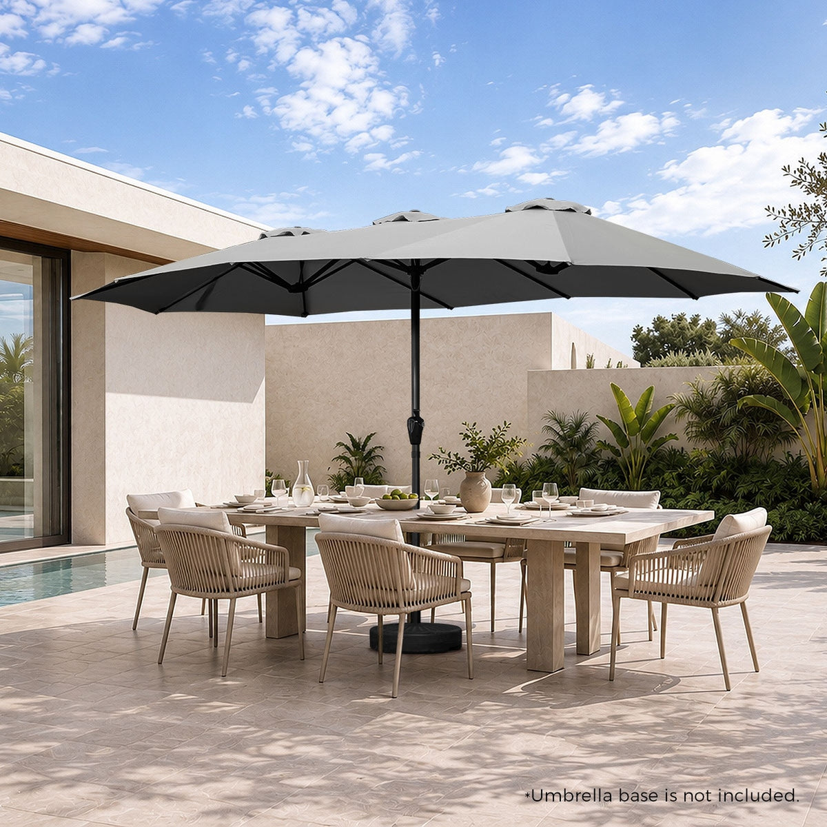 Livsip Outdoor Umbrella 4.52M Double-Sided Umbrellas Beach Sun Shade Charcoal