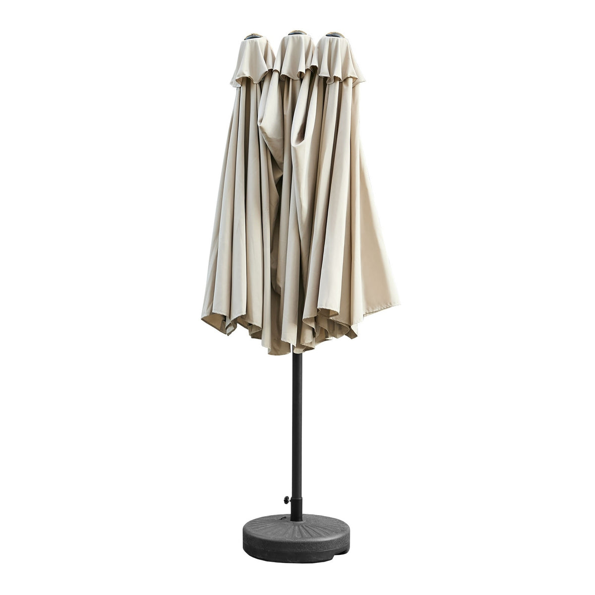 Livsip Outdoor Umbrella 4.52M Double-Sided Umbrellas Garden Shade w/ Base Beige
