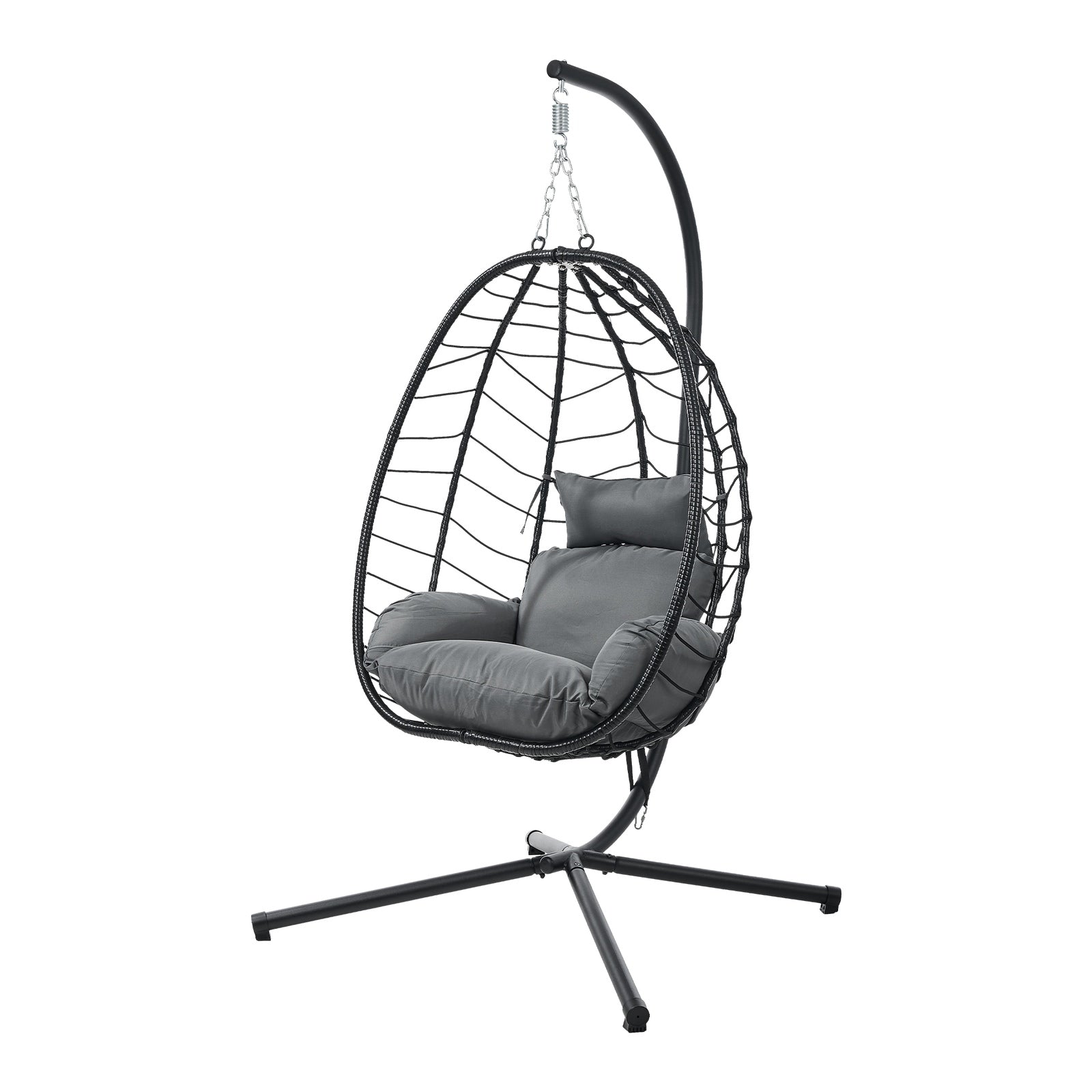Livsip Outdoor Rattan Hanging Chair Porch Swing Chair Egg Seat Garden Furniture - Sunyee