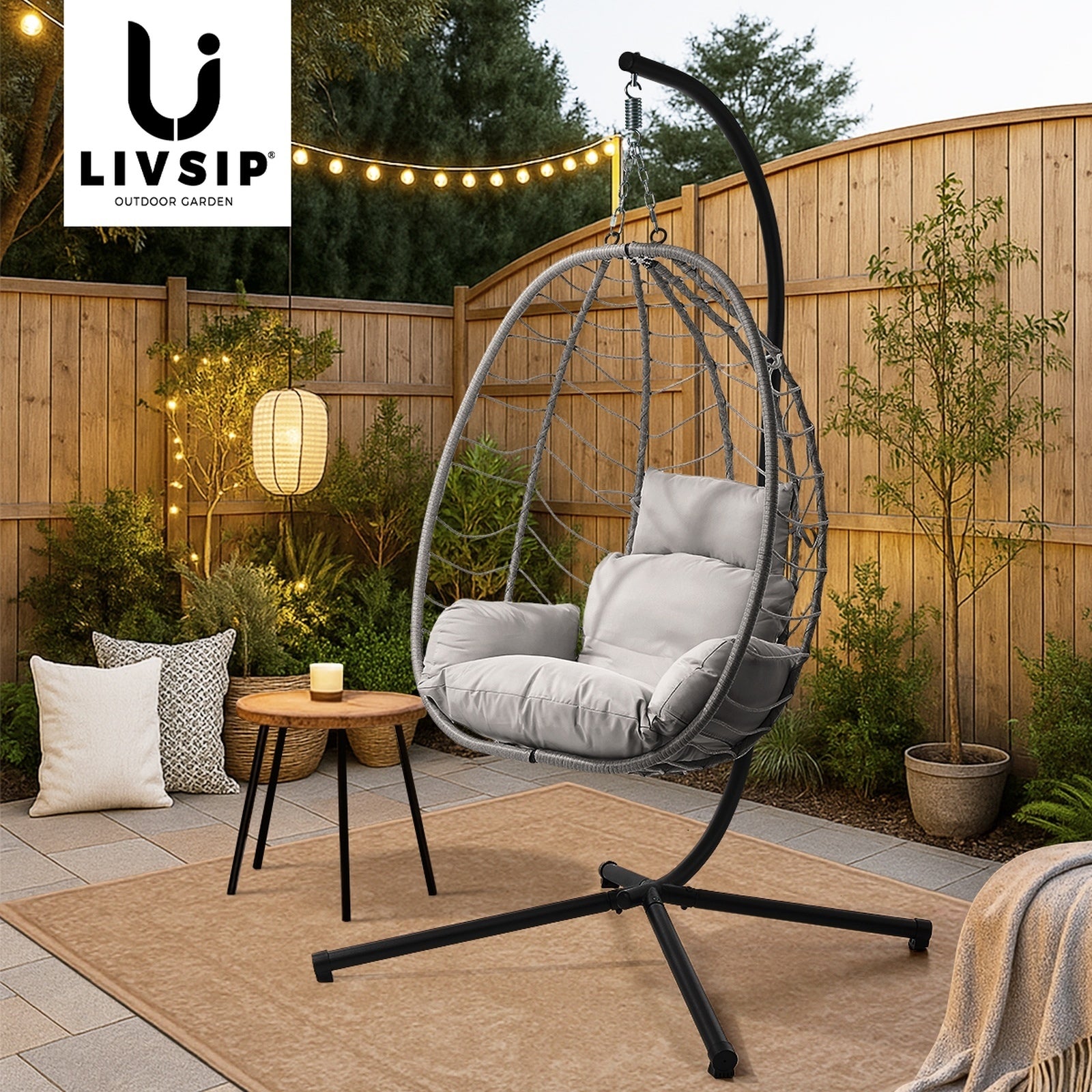 Livsip Outdoor Hanging Chair Swing Chair Porch Egg Seat Garden Furniture Rattan - Sunyee