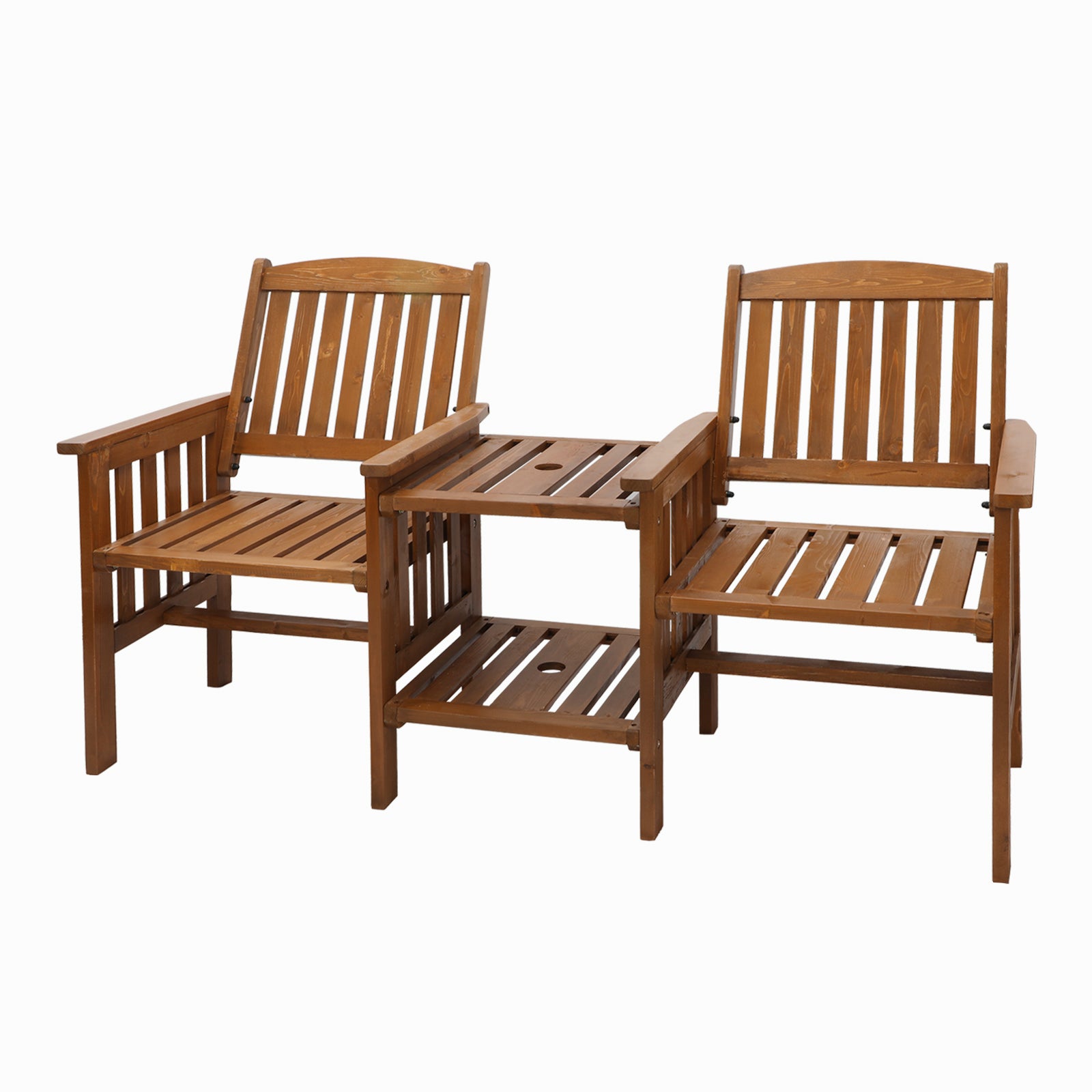 Livsip Wooden Garden Bench Table 2 Seater Loveseat Patio Chair Outdoor Furniture - Sunyee