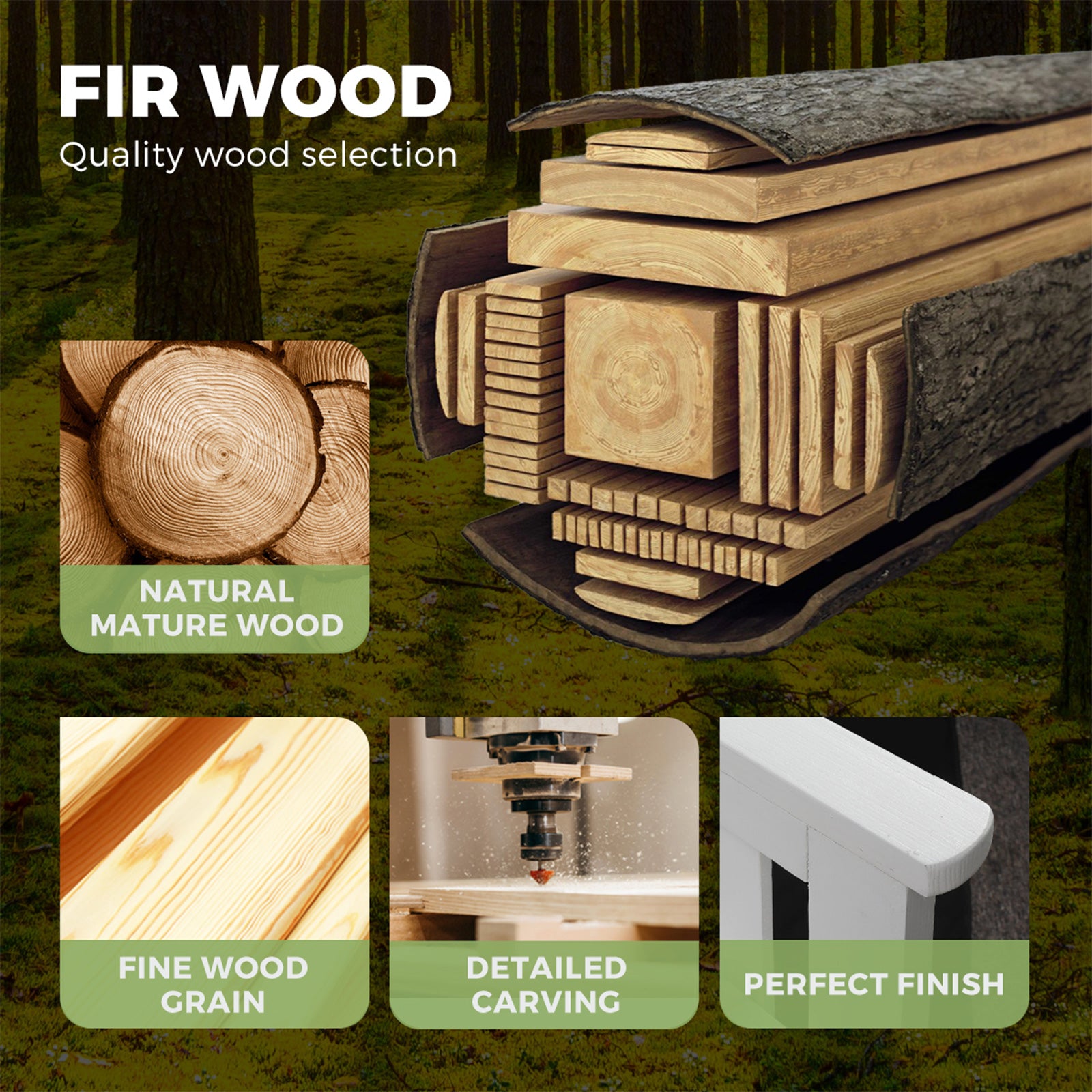 Livsip Wooden Garden Bench 2 Seat Table Loveseat Outdoor Patio Furniture White - Sunyee