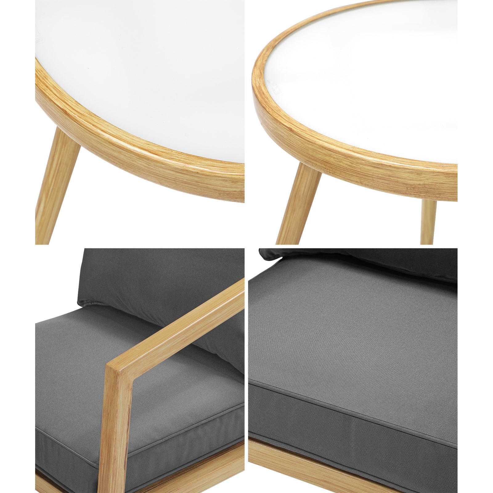 Livsip Outdoor Bistro Set Dining Chairs Table Patio Furniture Setting 3 Piece - Sunyee