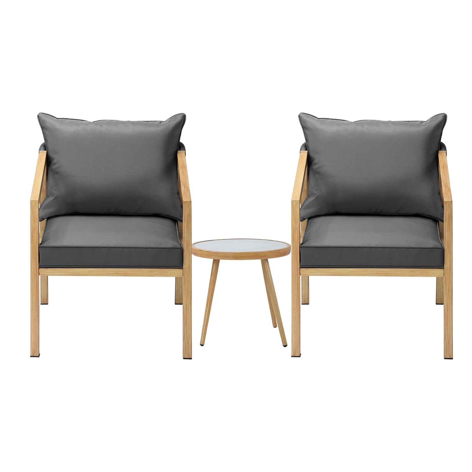 Livsip Outdoor Bistro Set Dining Chairs Table Patio Furniture Setting 3 Piece - Sunyee