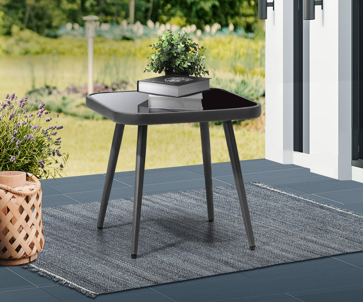 Livsip Outdoor Furniture 3 Piece Lounge Setting Chairs Side Table Bistro Set Pat - Sunyee