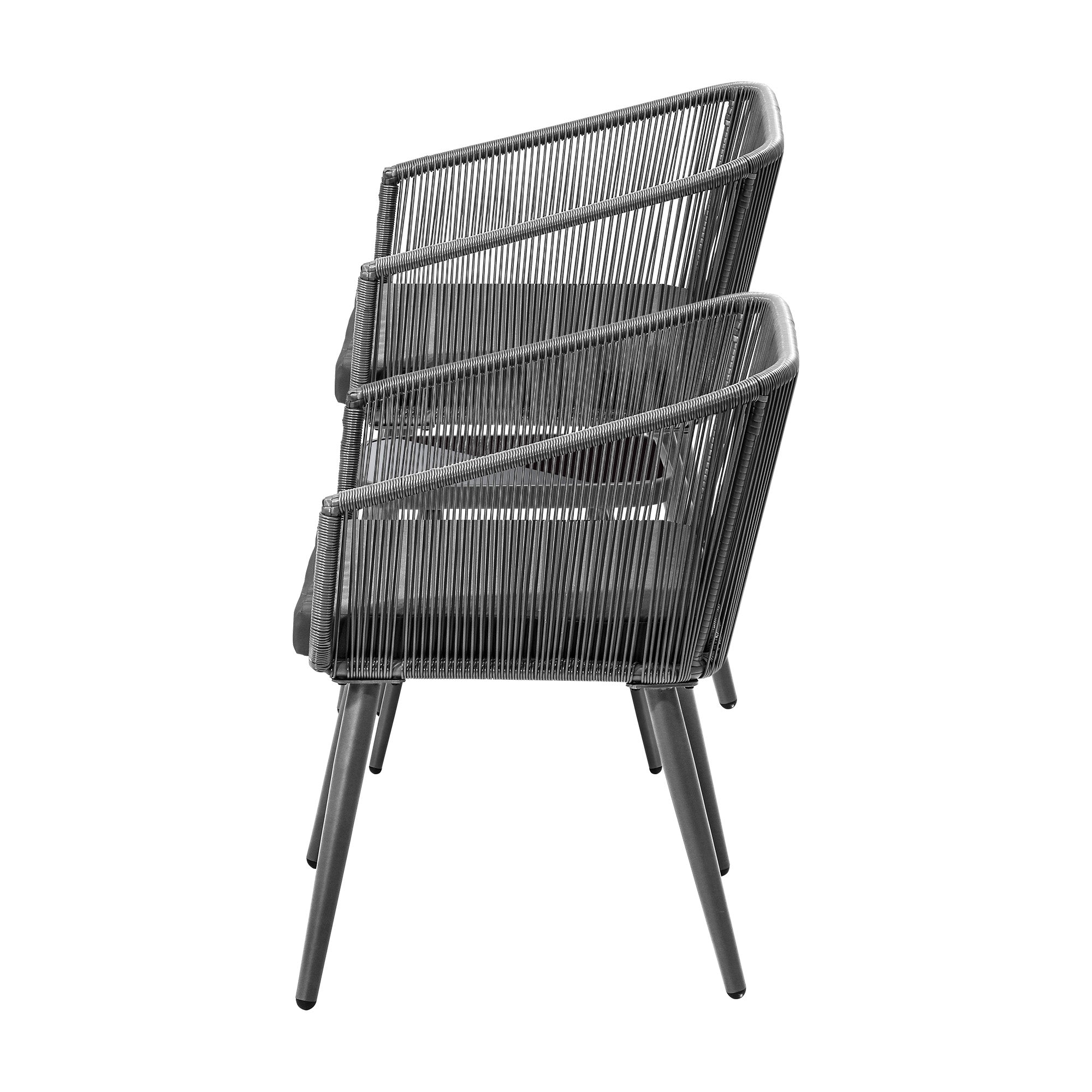 Livsip Outdoor Furniture 3 Piece Lounge Setting Chairs Side Table Bistro Set Pat - Sunyee