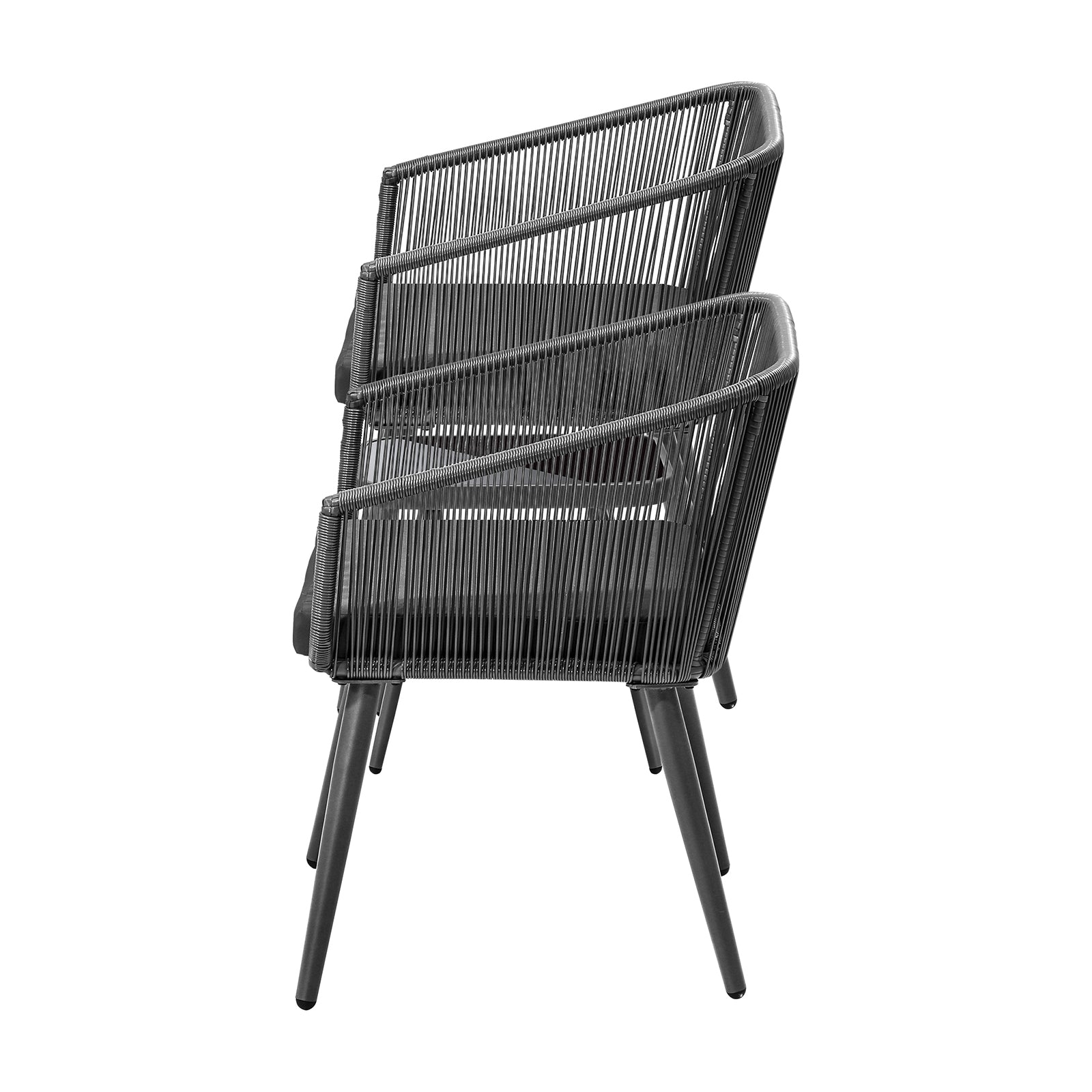 Livsip Outdoor Furniture 3 Piece Lounge Setting Chairs Side Table Bistro Set Pat - Sunyee