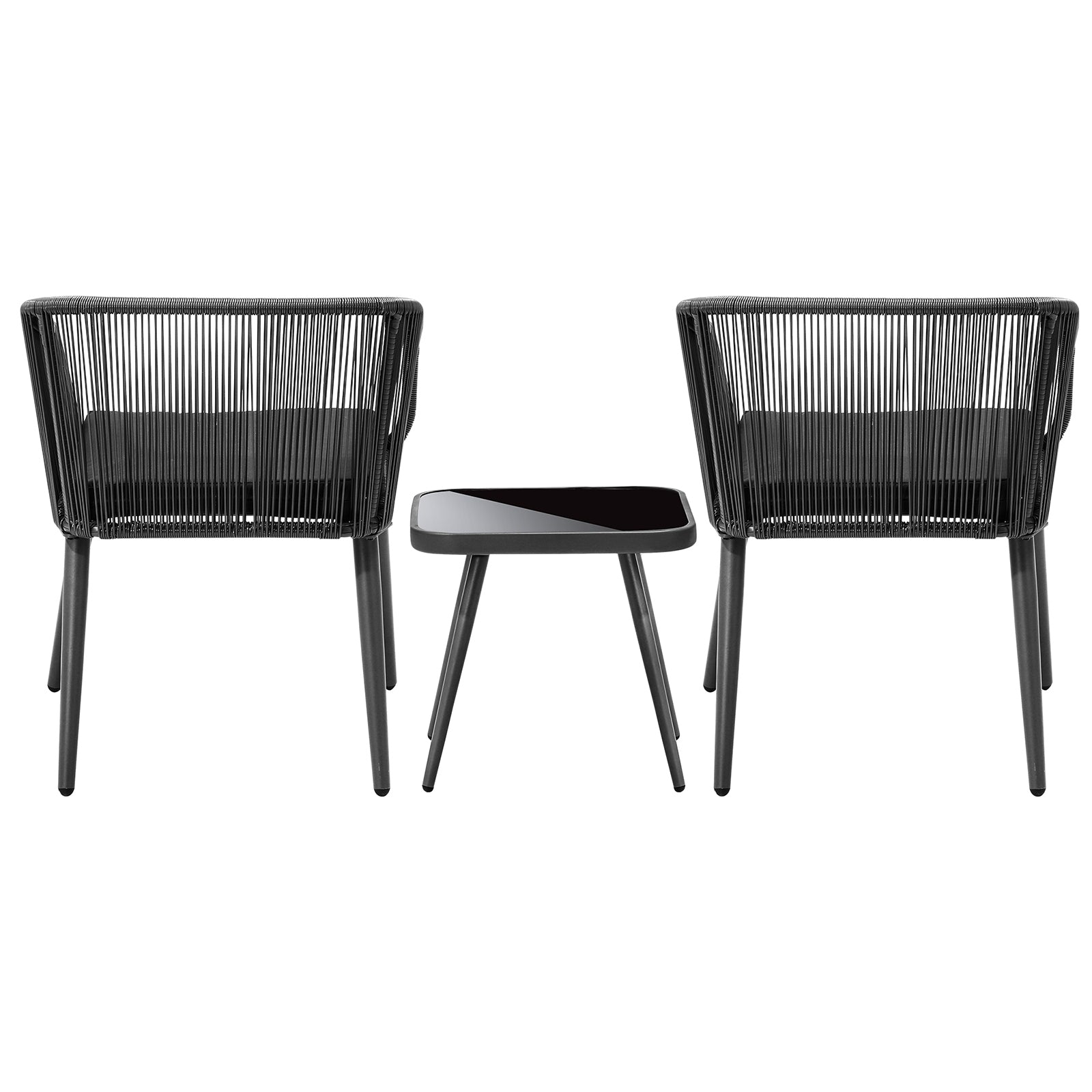 Livsip Outdoor Furniture 3 Piece Lounge Setting Chairs Side Table Bistro Set Pat - Sunyee