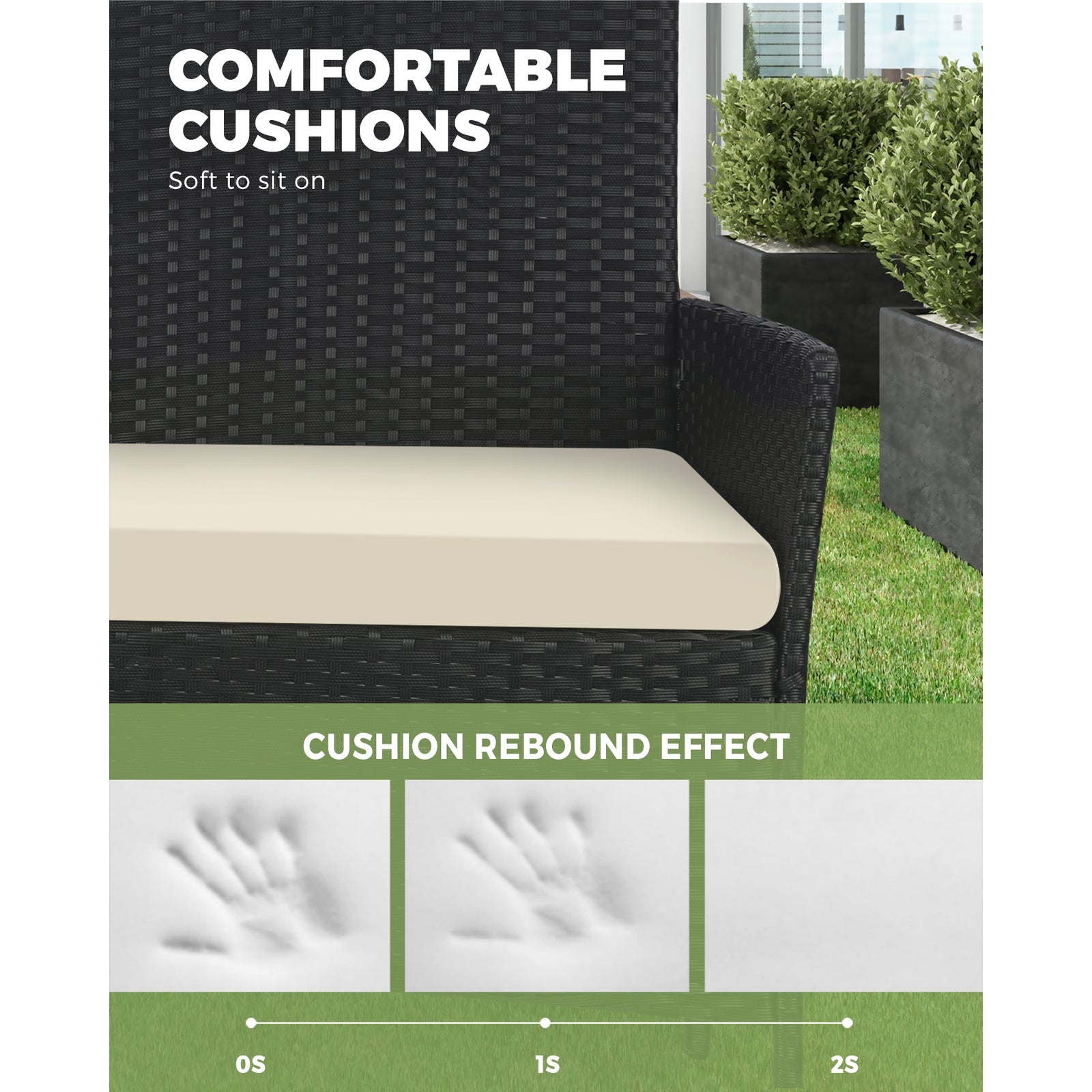 Livsip Garden Outdoor Lounge Setting 4PCS Wicker Sofa Set Patio Furniture Sets - Sunyee