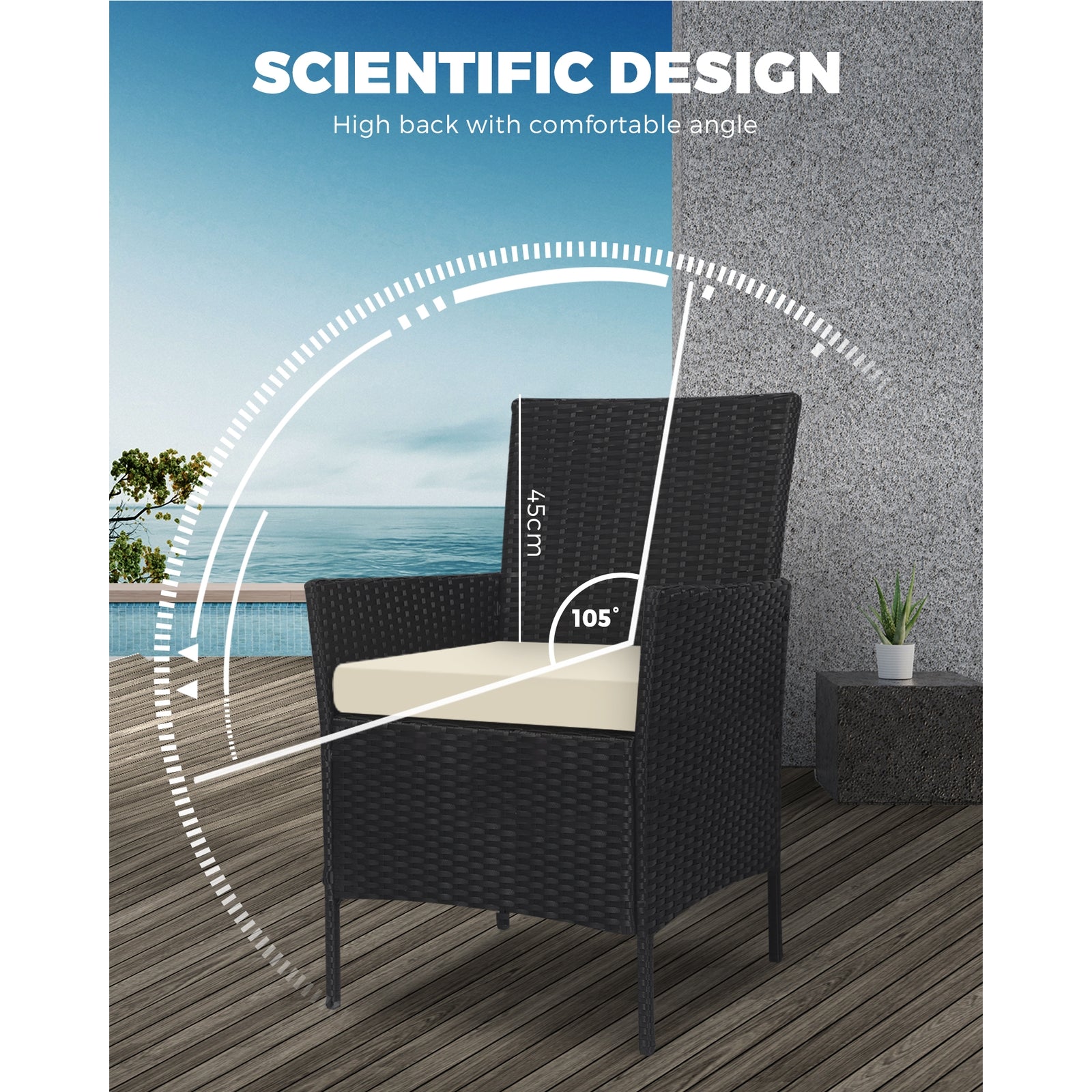 Livsip Garden Outdoor Lounge Setting 4PCS Wicker Sofa Set Patio Furniture Sets - Sunyee