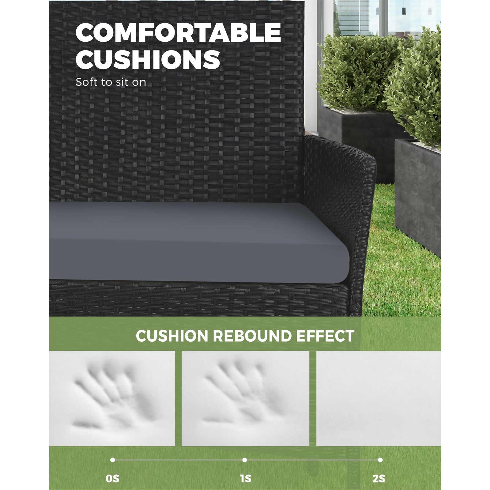 Livsip Garden 4PCS Outdoor Furniture Setting Patio Wicker Table Chair Lounge Set - Sunyee