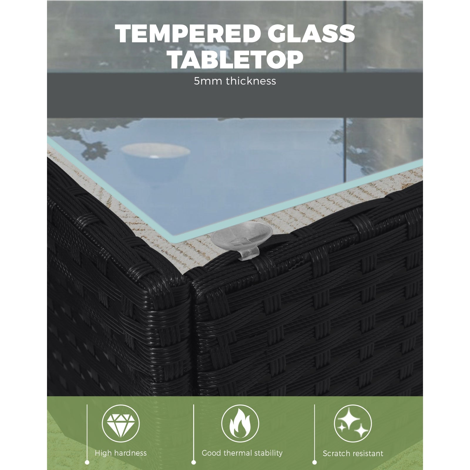 Livsip Garden 4PCS Outdoor Furniture Setting Patio Wicker Table Chair Lounge Set - Sunyee