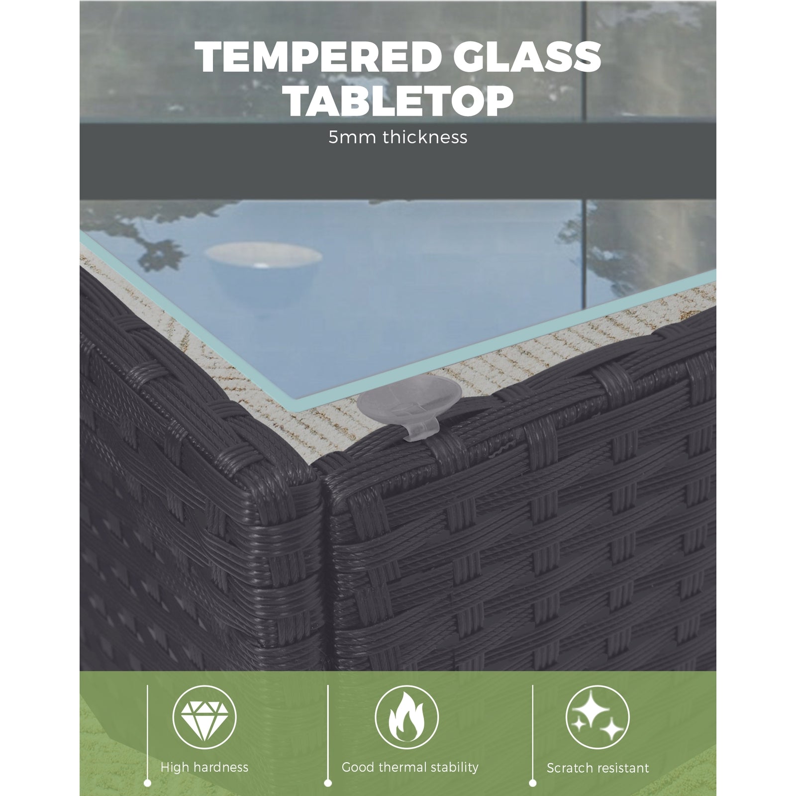 Livsip Outdoor Lounge Setting Garden Patio Furniture Wicker Chairs Table Rattan - Sunyee