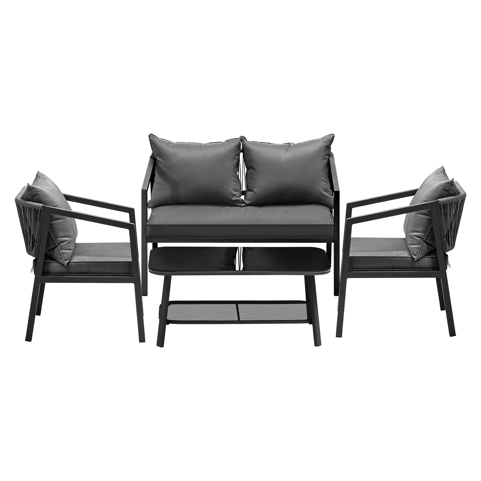 Livsip 4PCS Garden Outdoor Furniture Setting Lounge Patio Sofa Table Chairs Set - Sunyee