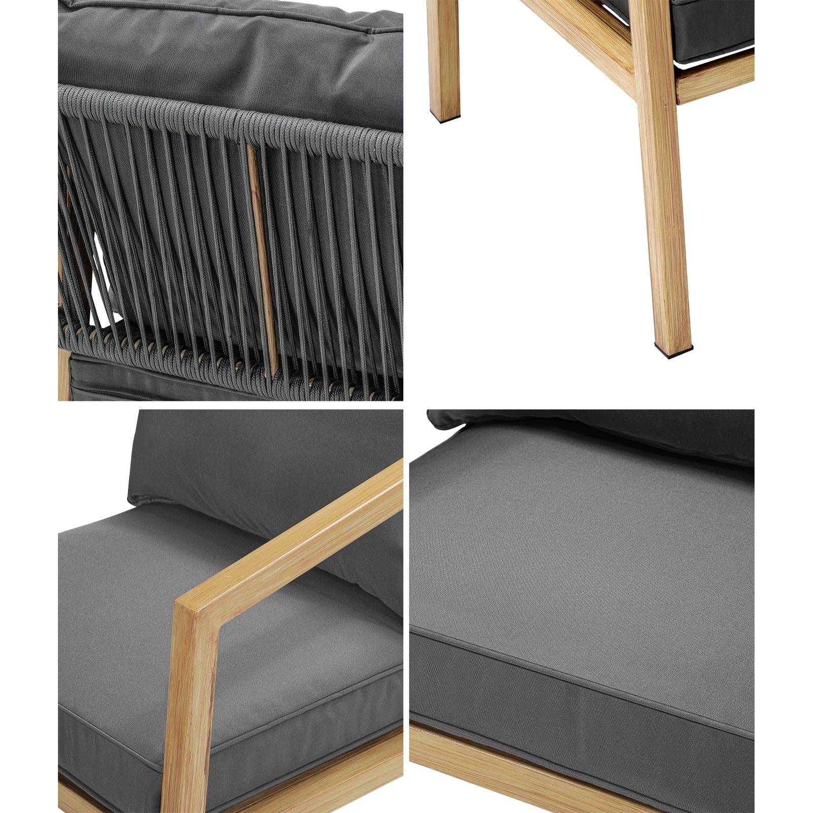 Livsip 2PCS Outdoor Furniture Chairs Garden Patio Lounge Set Steel Frame Beige - Sunyee