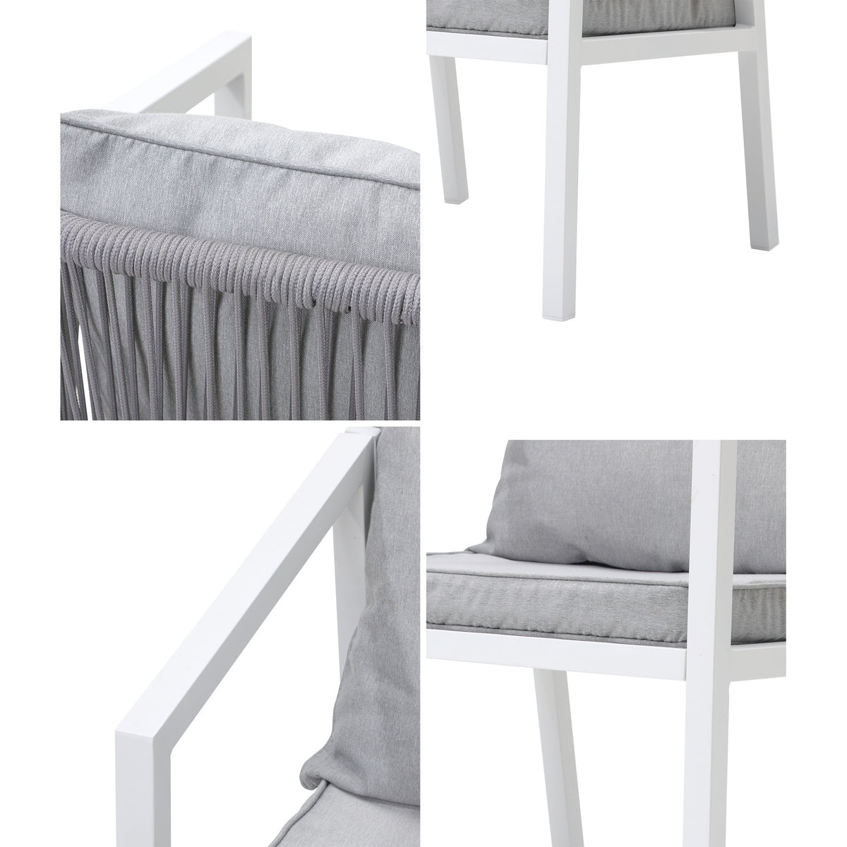 Livsip 2PCS Outdoor Furniture Chairs Garden Patio Lounge Set Steel Frame White - Sunyee