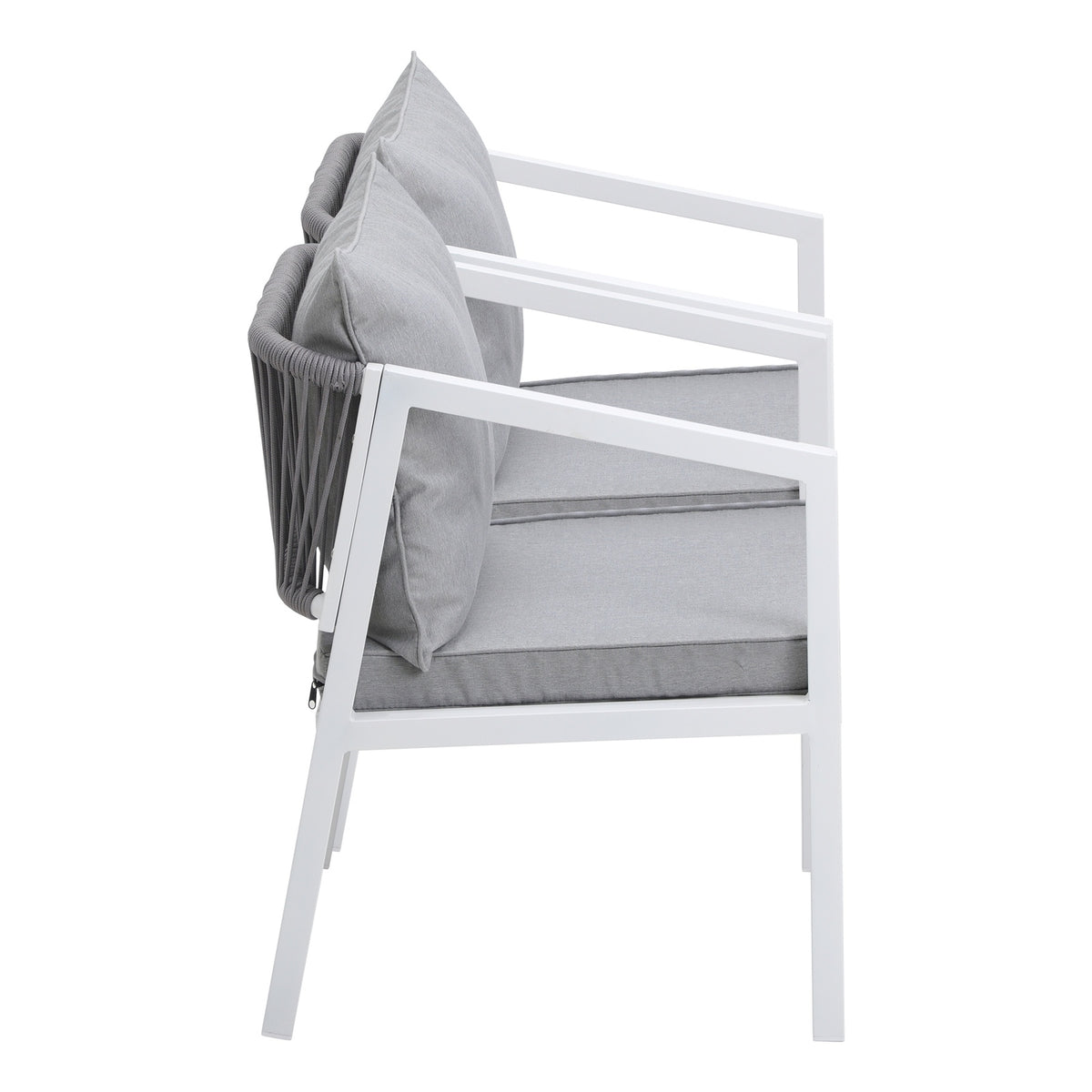 Livsip 2PCS Outdoor Furniture Chairs Garden Patio Lounge Set Steel Frame White - Sunyee