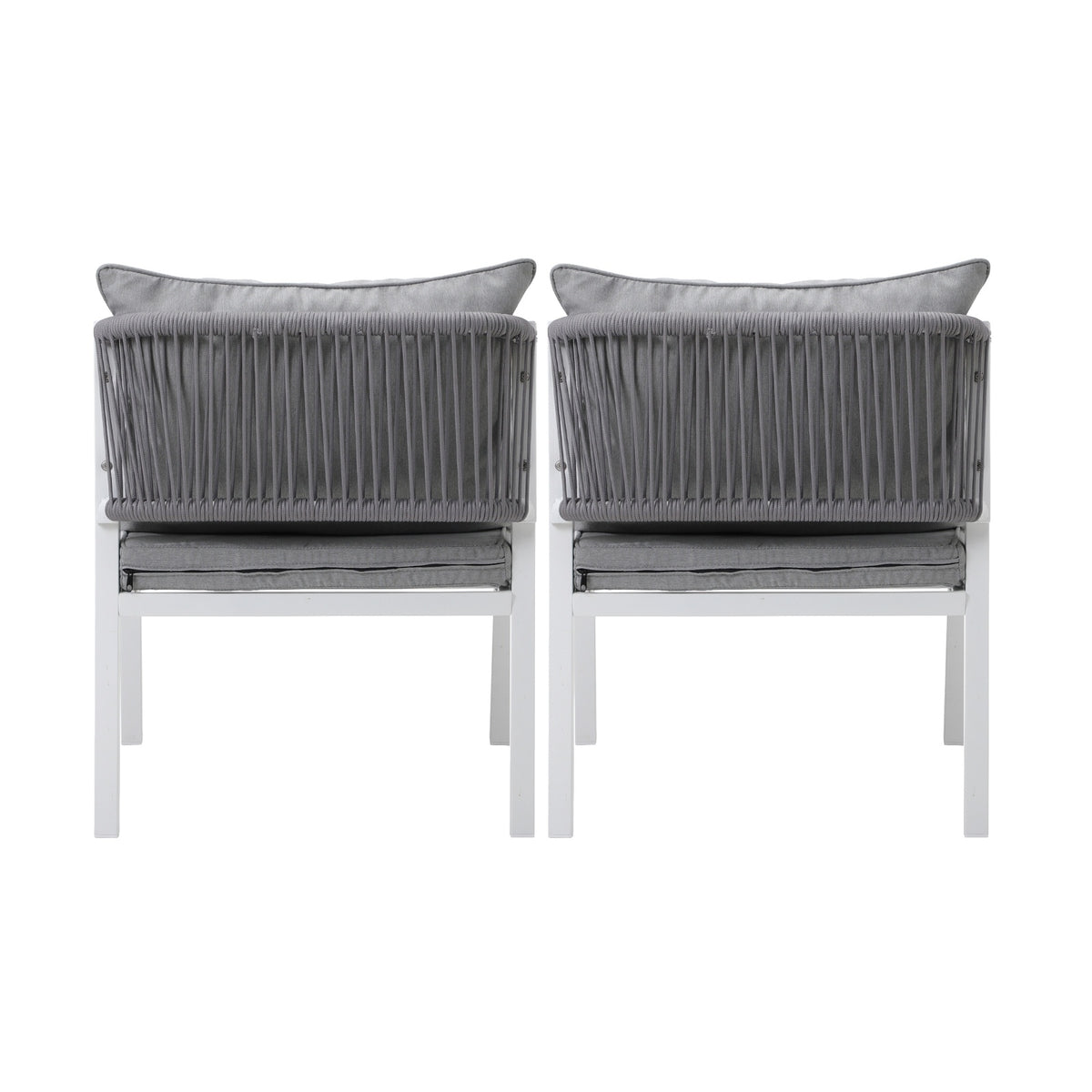 Livsip 2PCS Outdoor Furniture Chairs Garden Patio Lounge Set Steel Frame White - Sunyee
