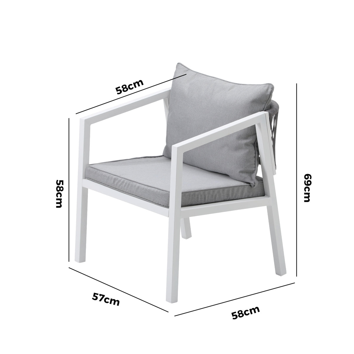 Livsip 2PCS Outdoor Furniture Chairs Garden Patio Lounge Set Steel Frame White - Sunyee