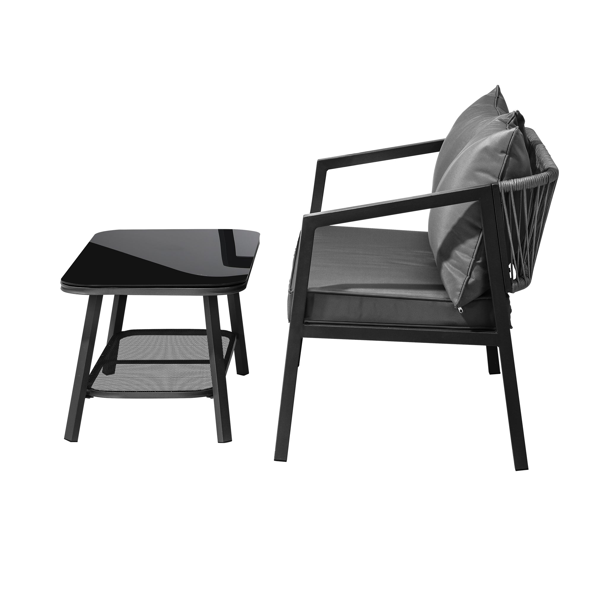 Livsip Set of 2 Outdoor Furniture Setting Garden Patio Lounge Sofa Table Chairs - Sunyee