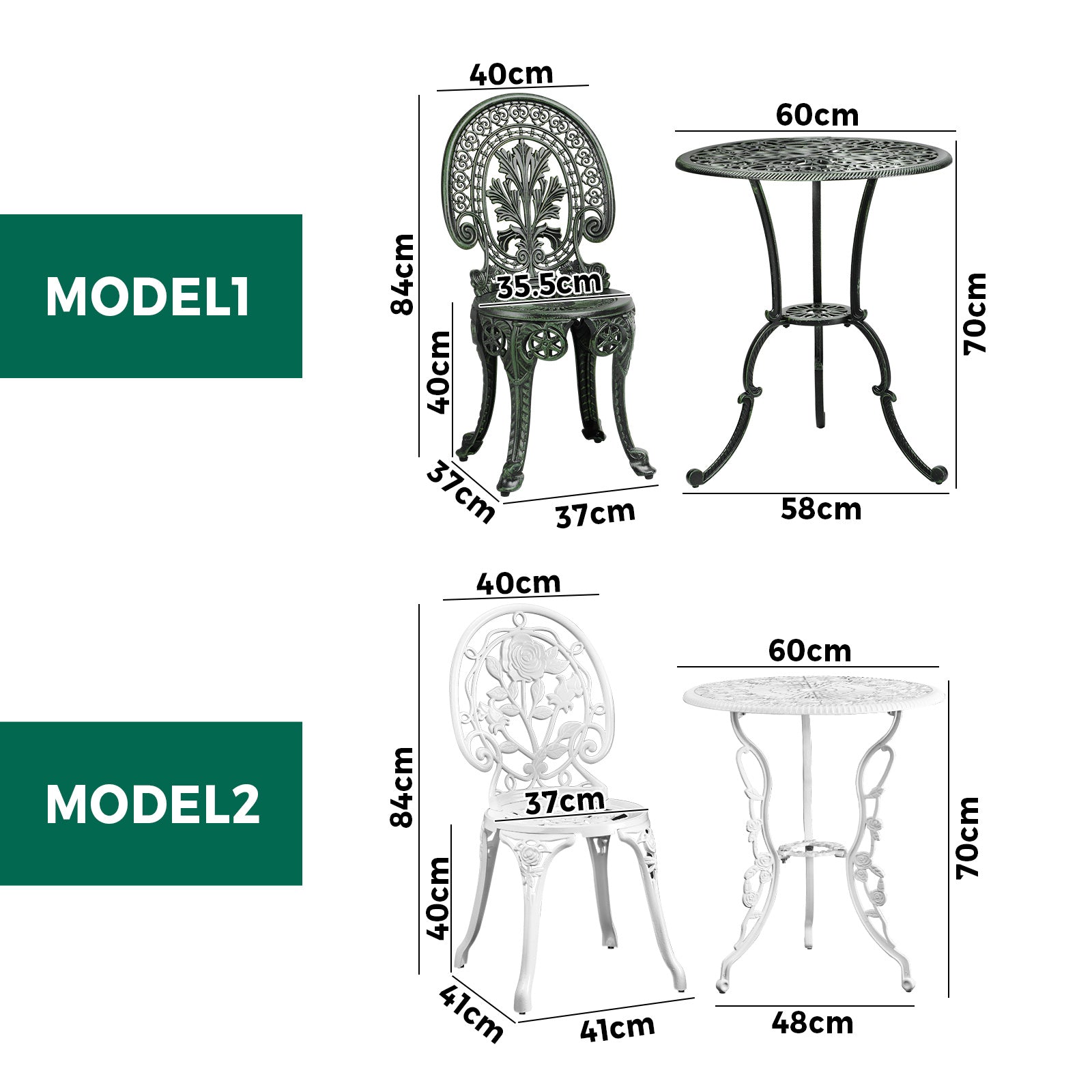 Livsip Outdoor Dining Chairs Setting Bistro Set Patio Garden Furniture 3 Piece - Sunyee