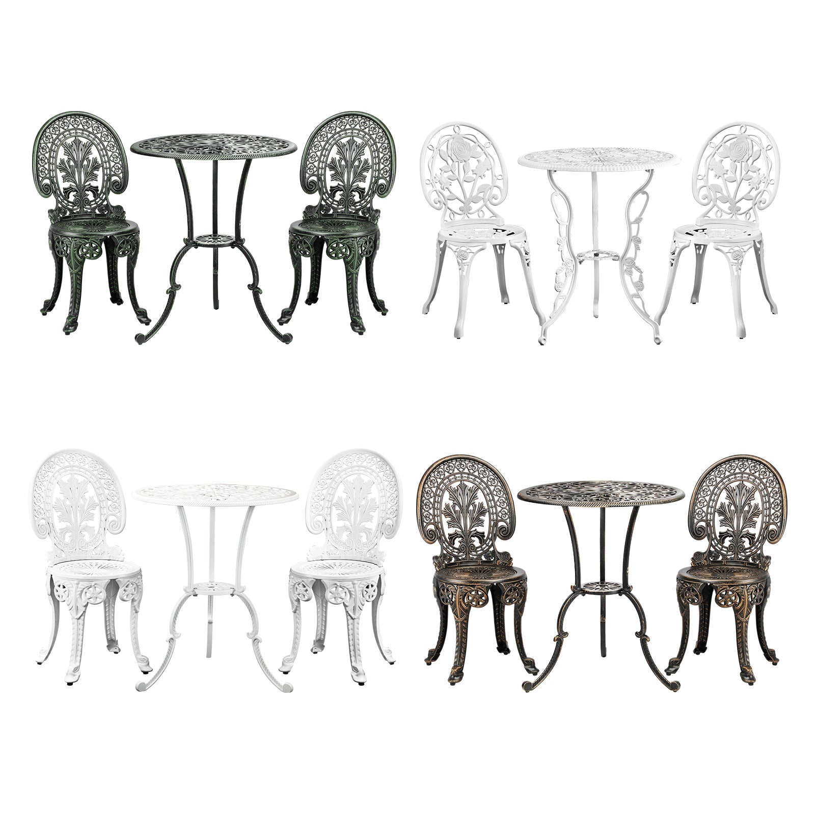 Livsip Outdoor Dining Chairs Setting Bistro Set Patio Garden Furniture 3 Piece - Sunyee