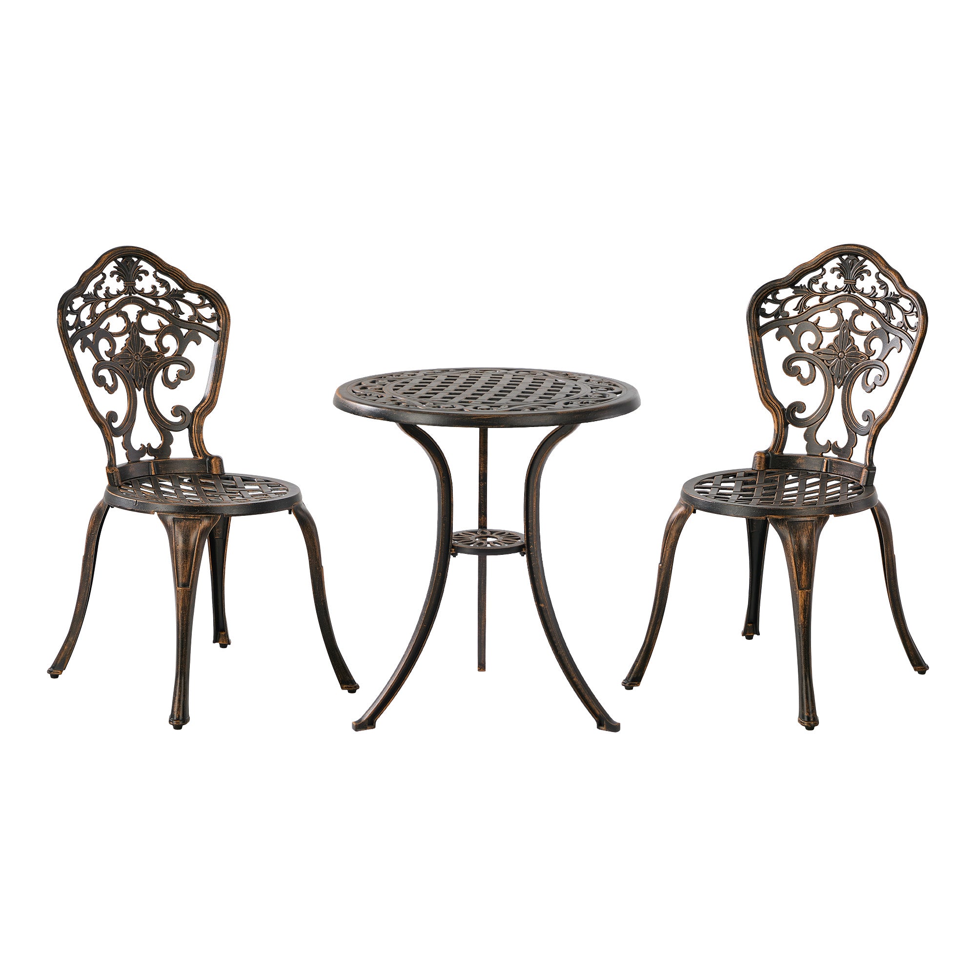 Livsip 3 Piece Outdoor Patio Set Bistro Setting Garden Furniture Bronze