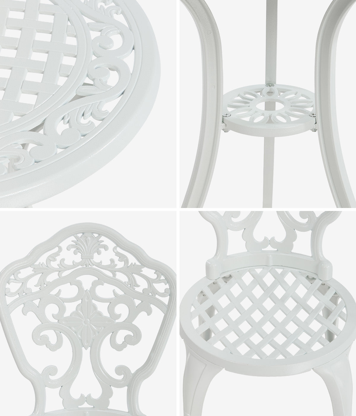 Livsip 3 Piece Outdoor Patio Set Bistro Setting Garden Furniture White
