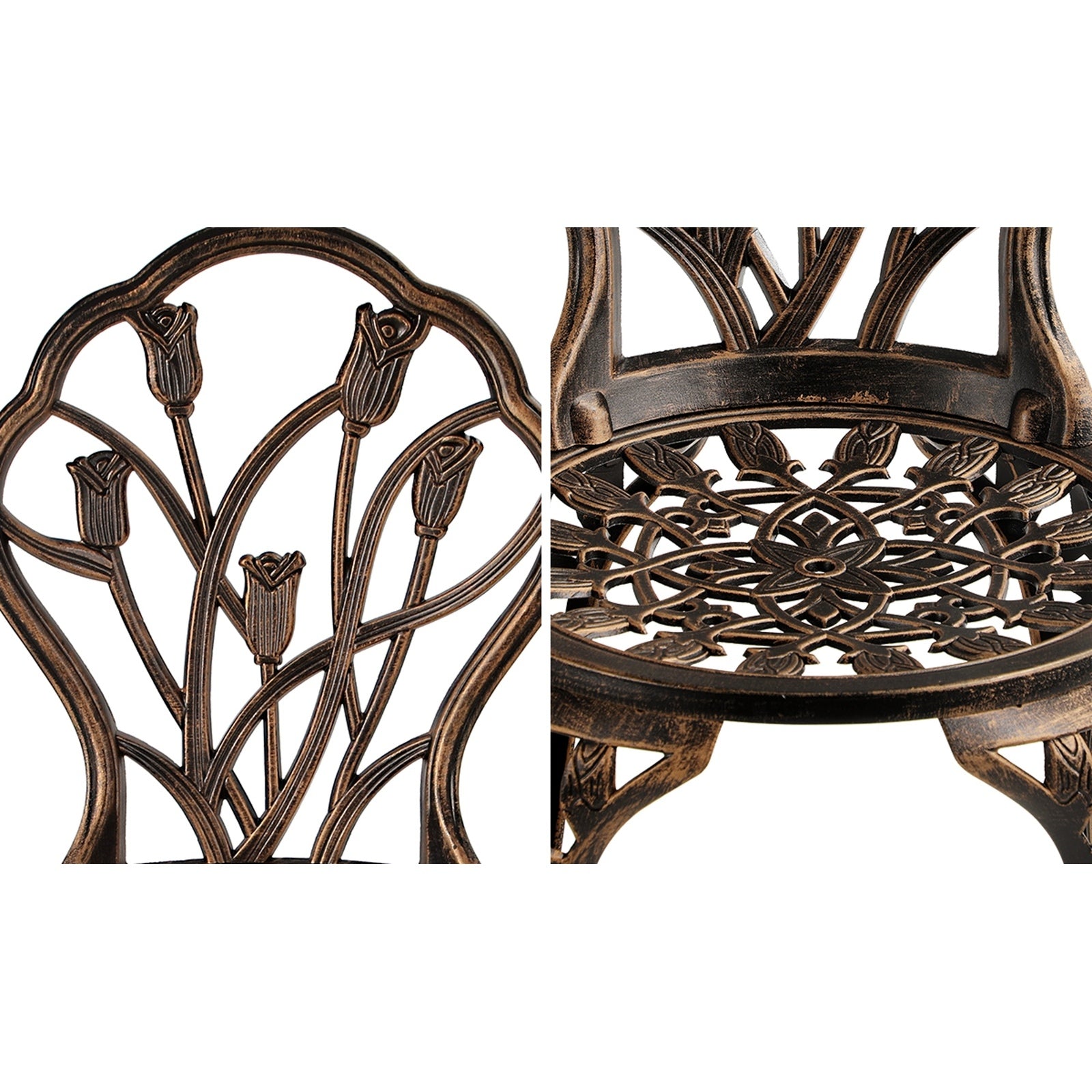 Livsip 3PCS Bistro Outdoor Setting Chairs Table Patio Dining Set Furniture - Sunyee