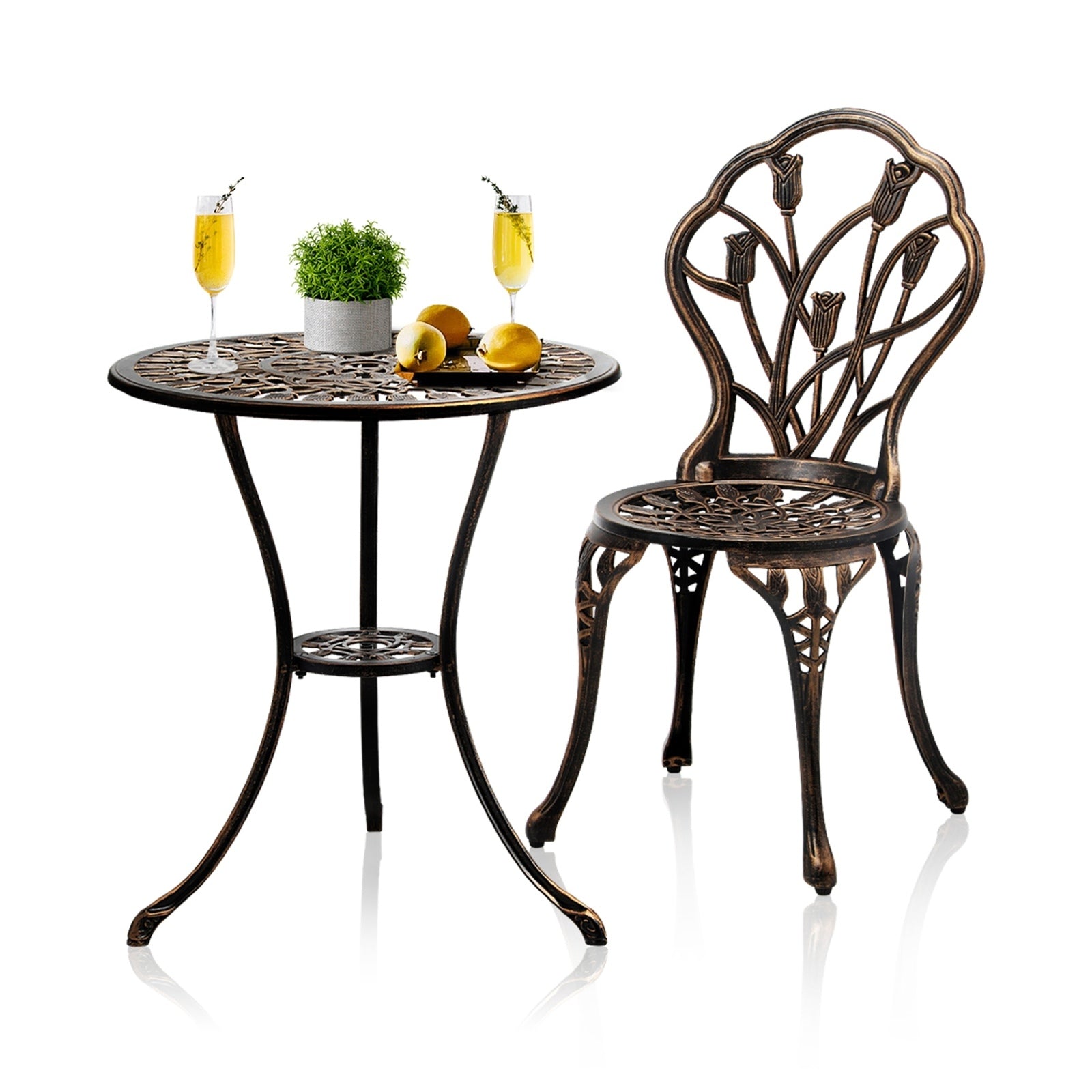 Livsip 3PCS Bistro Outdoor Setting Chairs Table Patio Dining Set Furniture - Sunyee