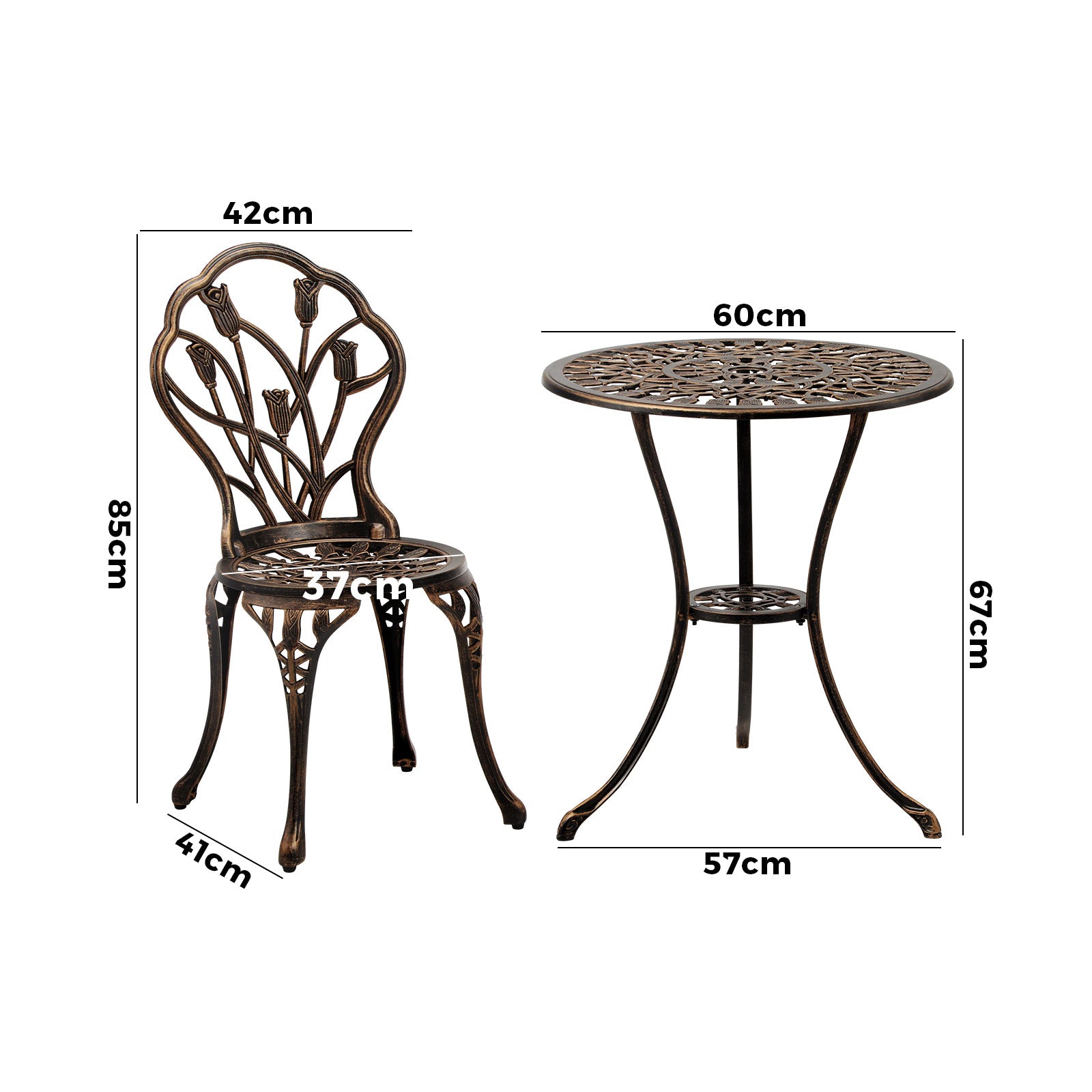 Livsip 3PCS Bistro Outdoor Setting Chairs Table Patio Dining Set Furniture - Sunyee