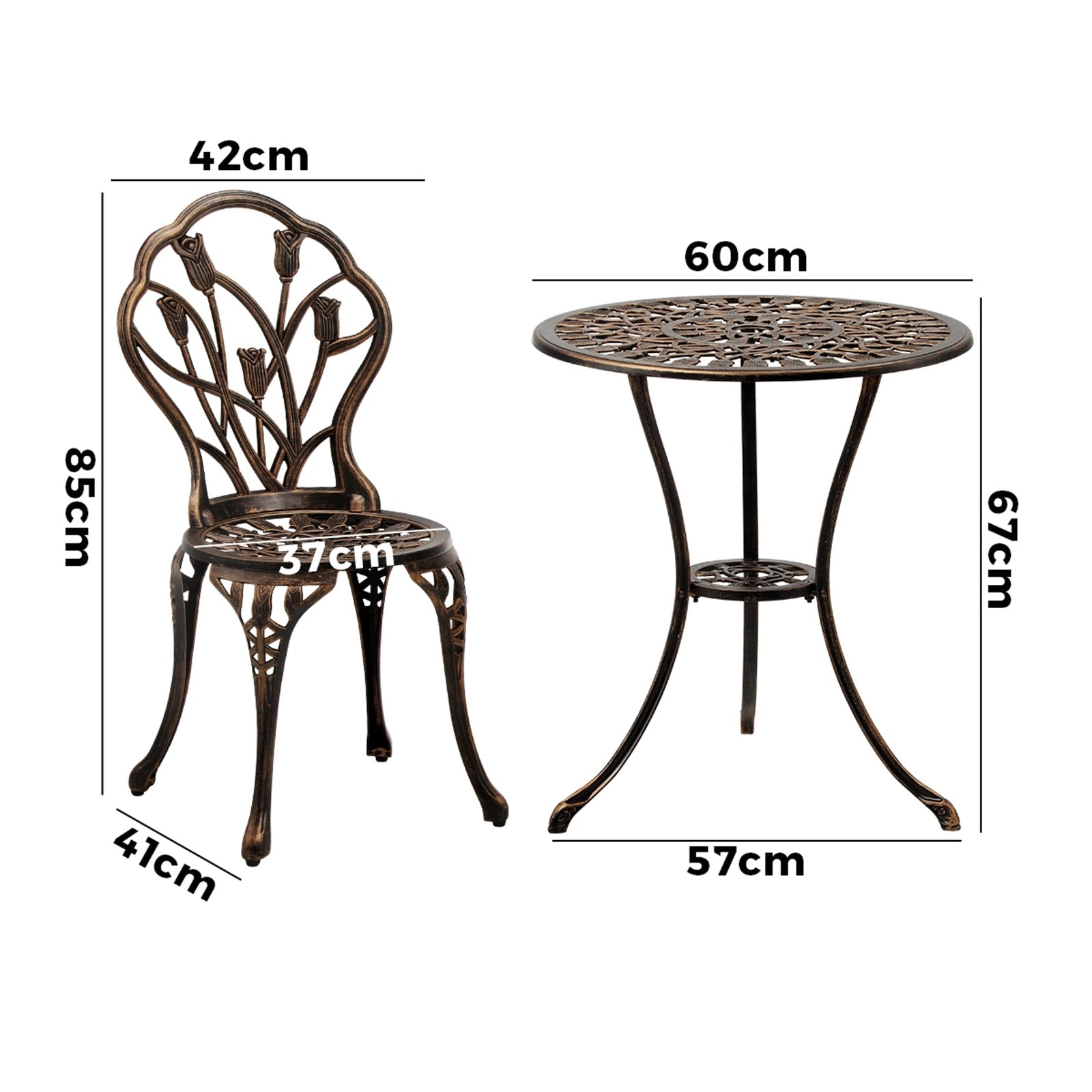 Livsip 3PCS Bistro Outdoor Setting Chairs Table Patio Dining Set Furniture - Sunyee