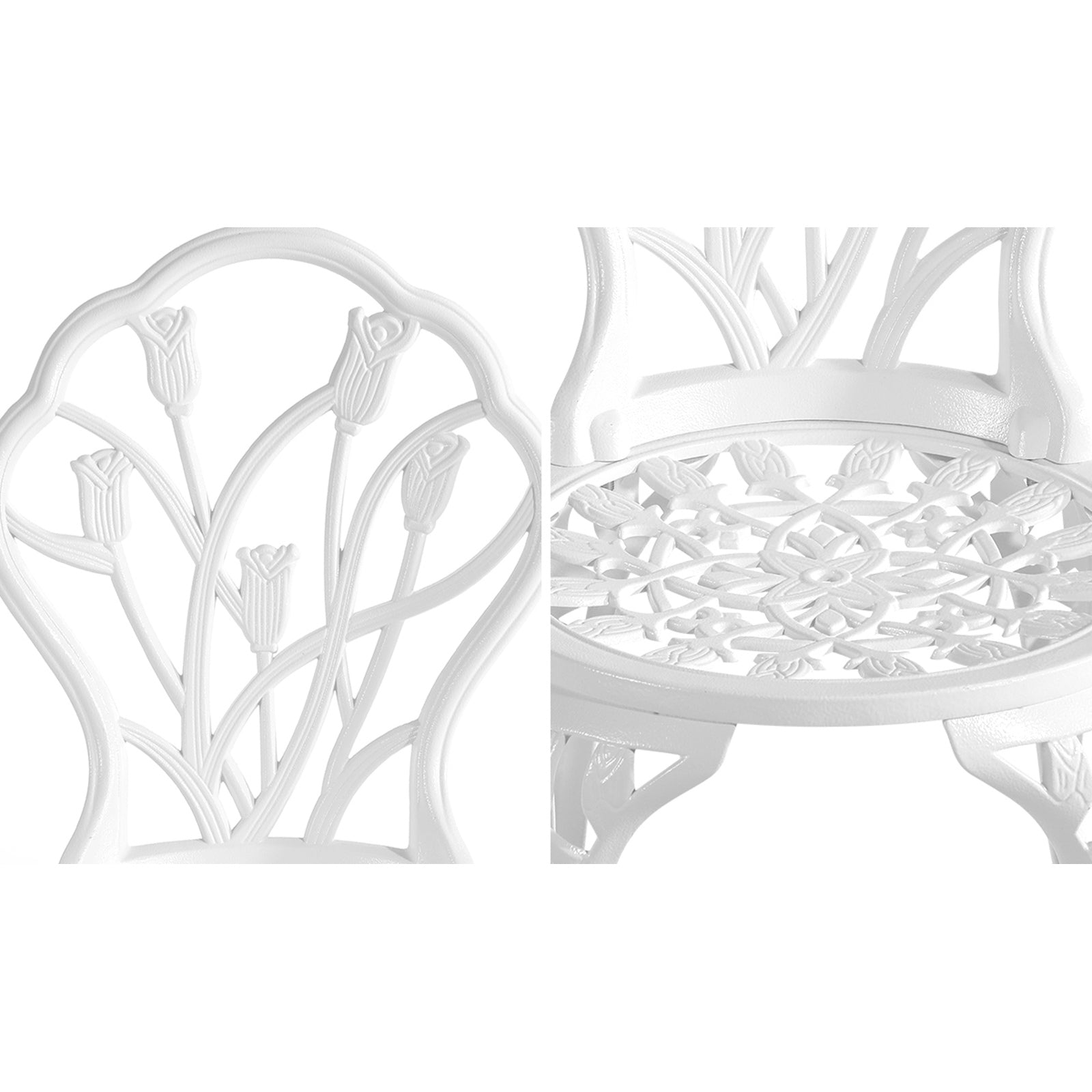 Livsip 3 Piece Outdoor Furniture Setting Chairs Table Bistro Patio Dining Set - Sunyee
