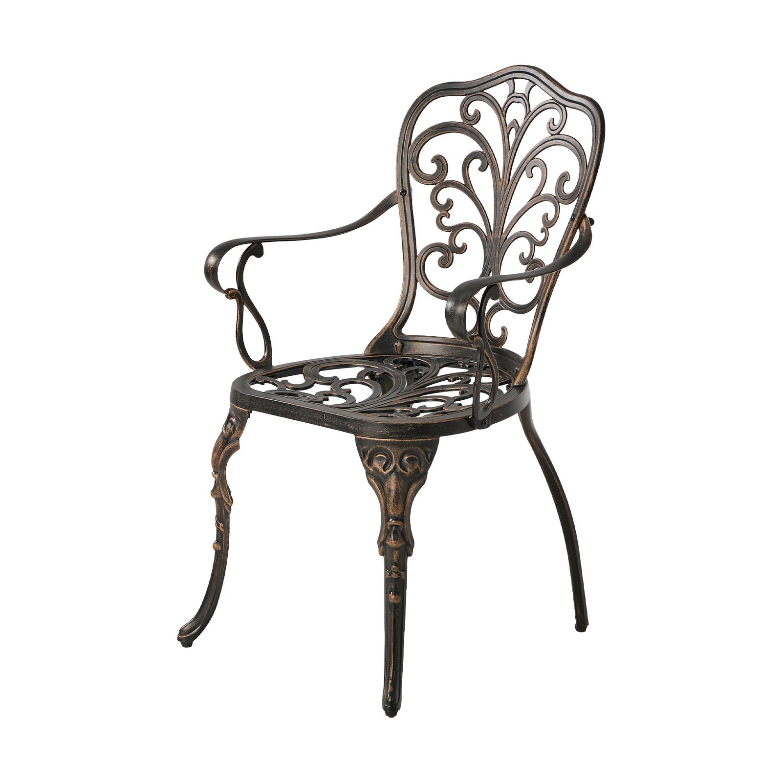 Livsip 2PCS Outdoor Patio Chairs Garden Patio Armchairs Cast Aluminium Butterfly