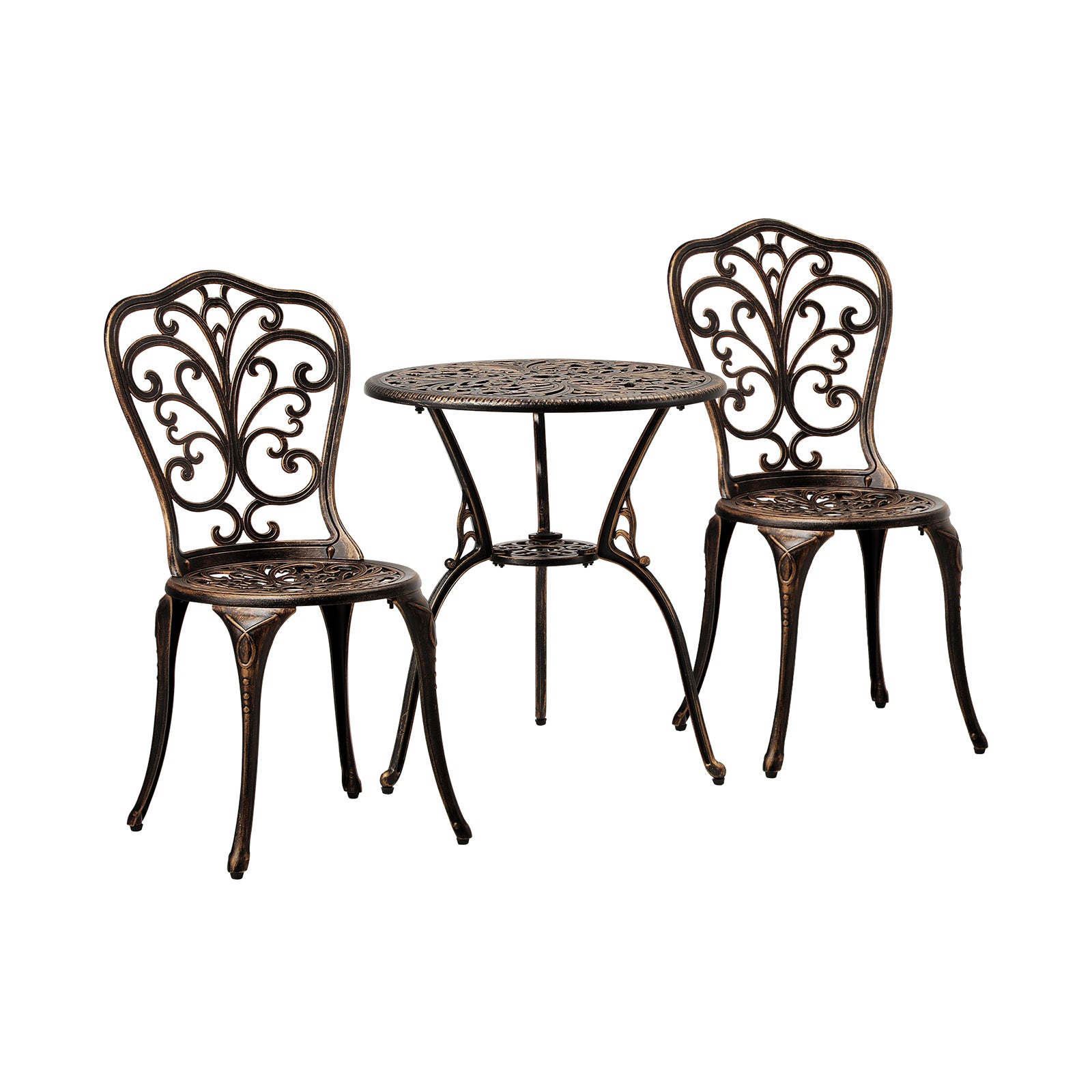 Livsip Bistro Furniture Setting 3 Piece Chairs Table Patio Indoor/Outdoor Set - Sunyee