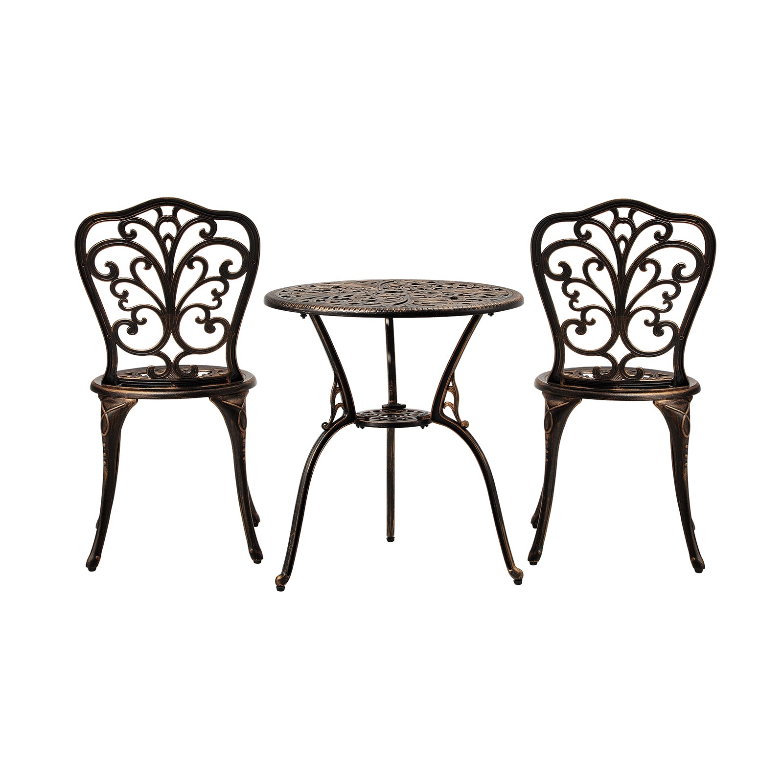 Livsip Bistro Furniture Setting 3 Piece Chairs Table Patio Indoor/Outdoor Set - Sunyee