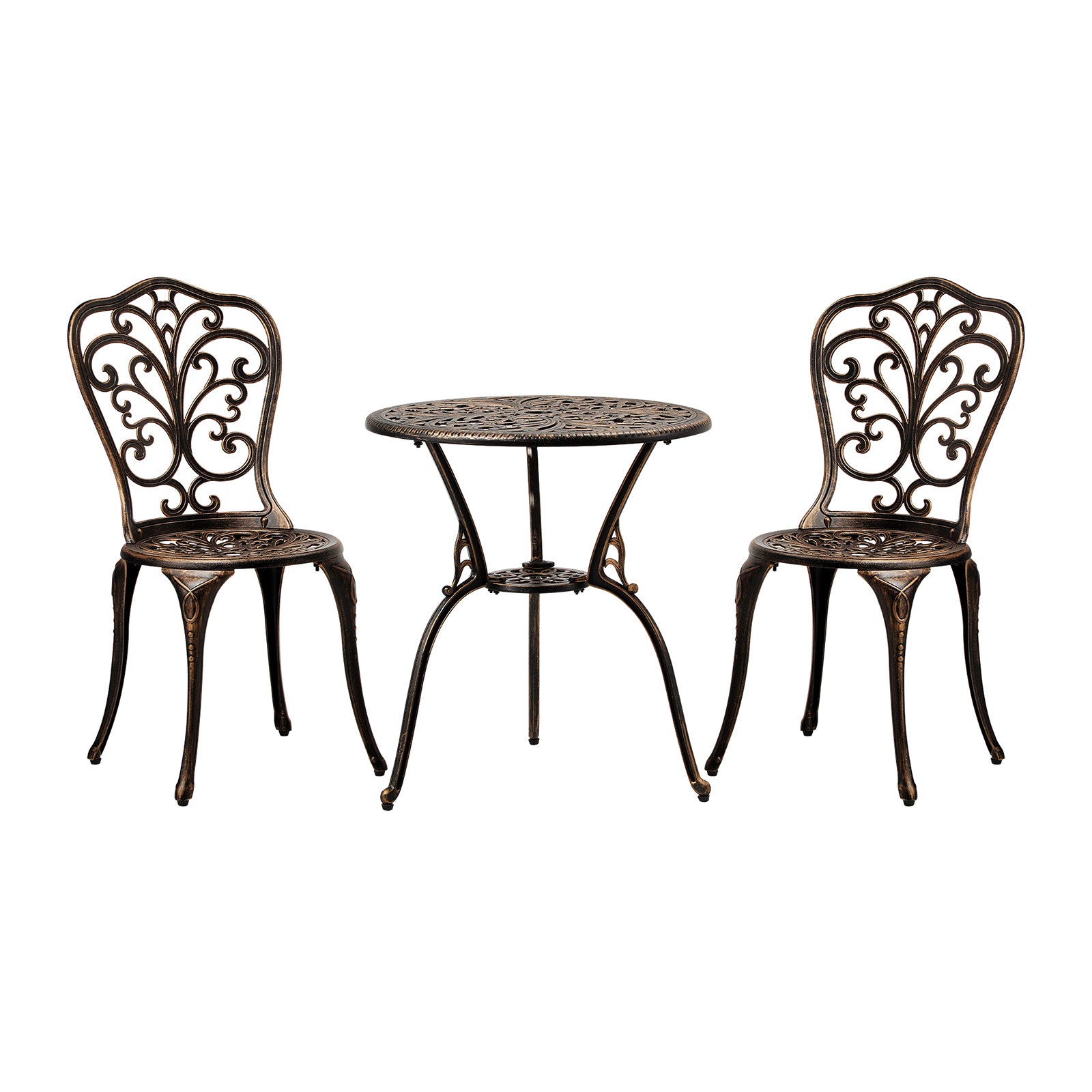 Livsip Bistro Furniture Setting 3 Piece Chairs Table Patio Indoor/Outdoor Set - Sunyee