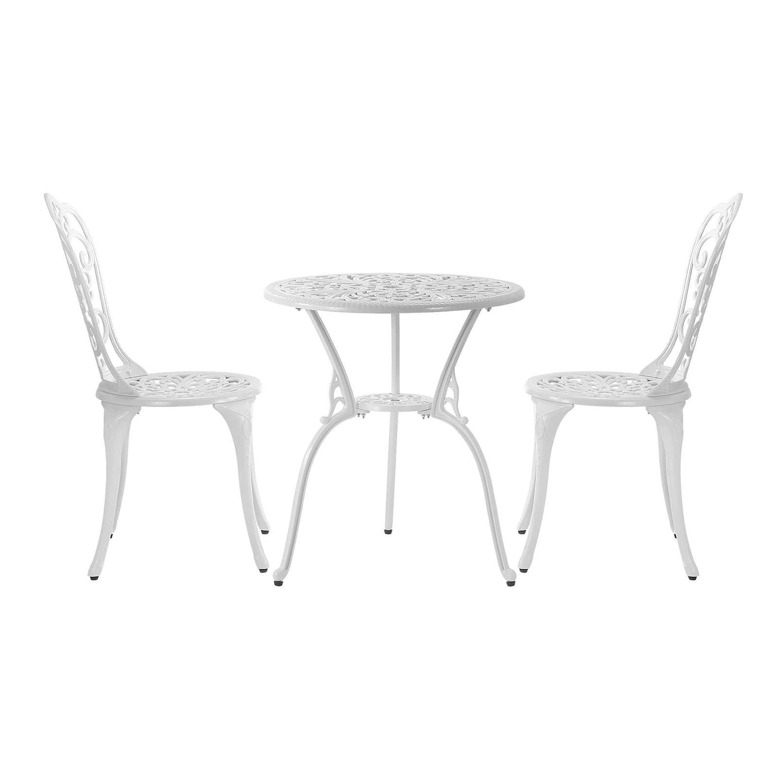 Livsip Bistro Outdoor Setting Chairs Table Patio Dining 3PCS Set Cast Aluminium - Sunyee