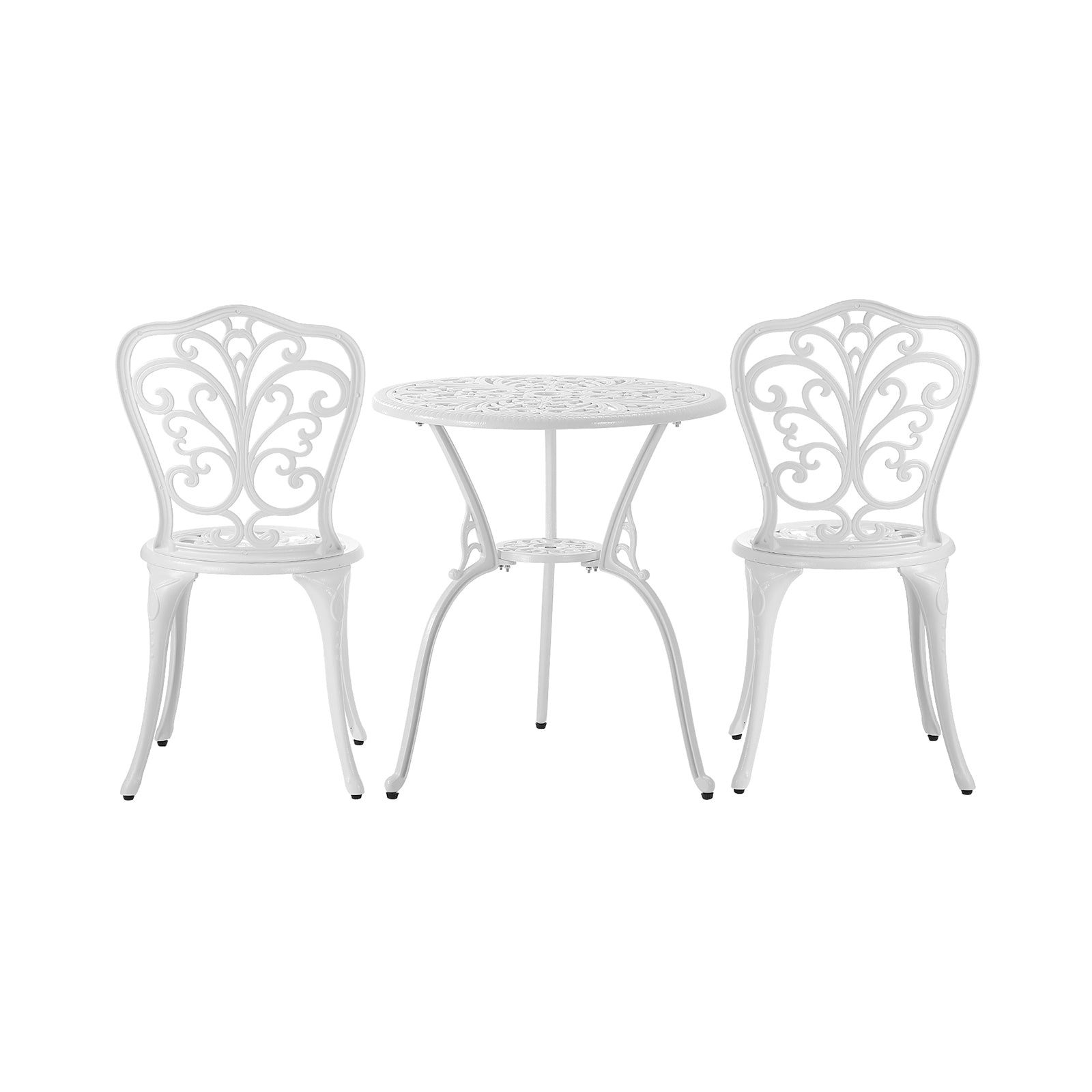 Livsip Bistro Outdoor Setting Chairs Table Patio Dining 3PCS Set Cast Aluminium - Sunyee