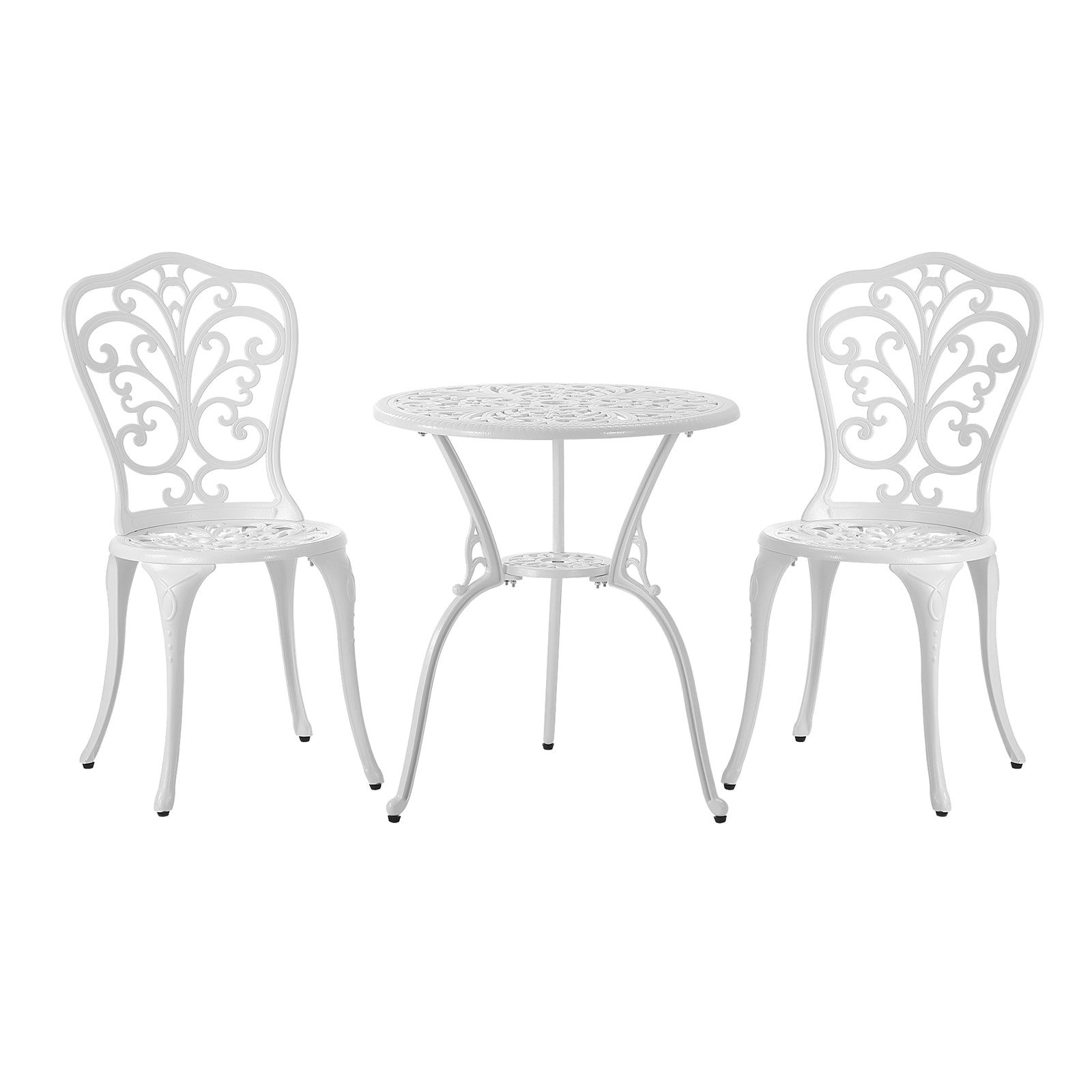 Livsip Bistro Outdoor Setting Chairs Table Patio Dining 3PCS Set Cast Aluminium - Sunyee