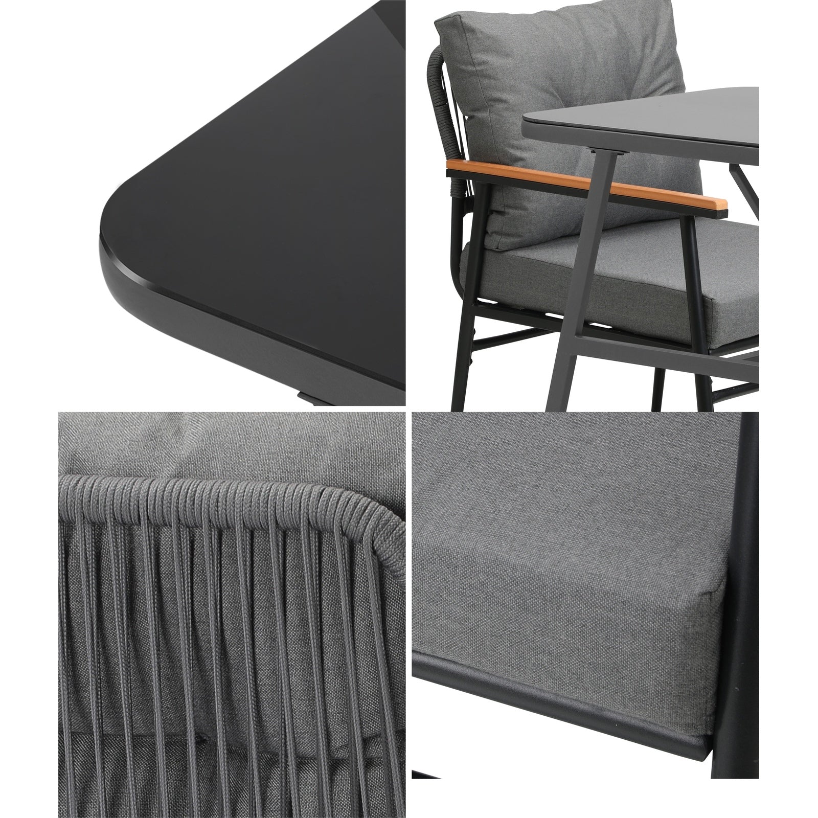 Livsip Outdoor Dining Set Patio Furniture Garden Table and Chairs 2 Seater - Sunyee