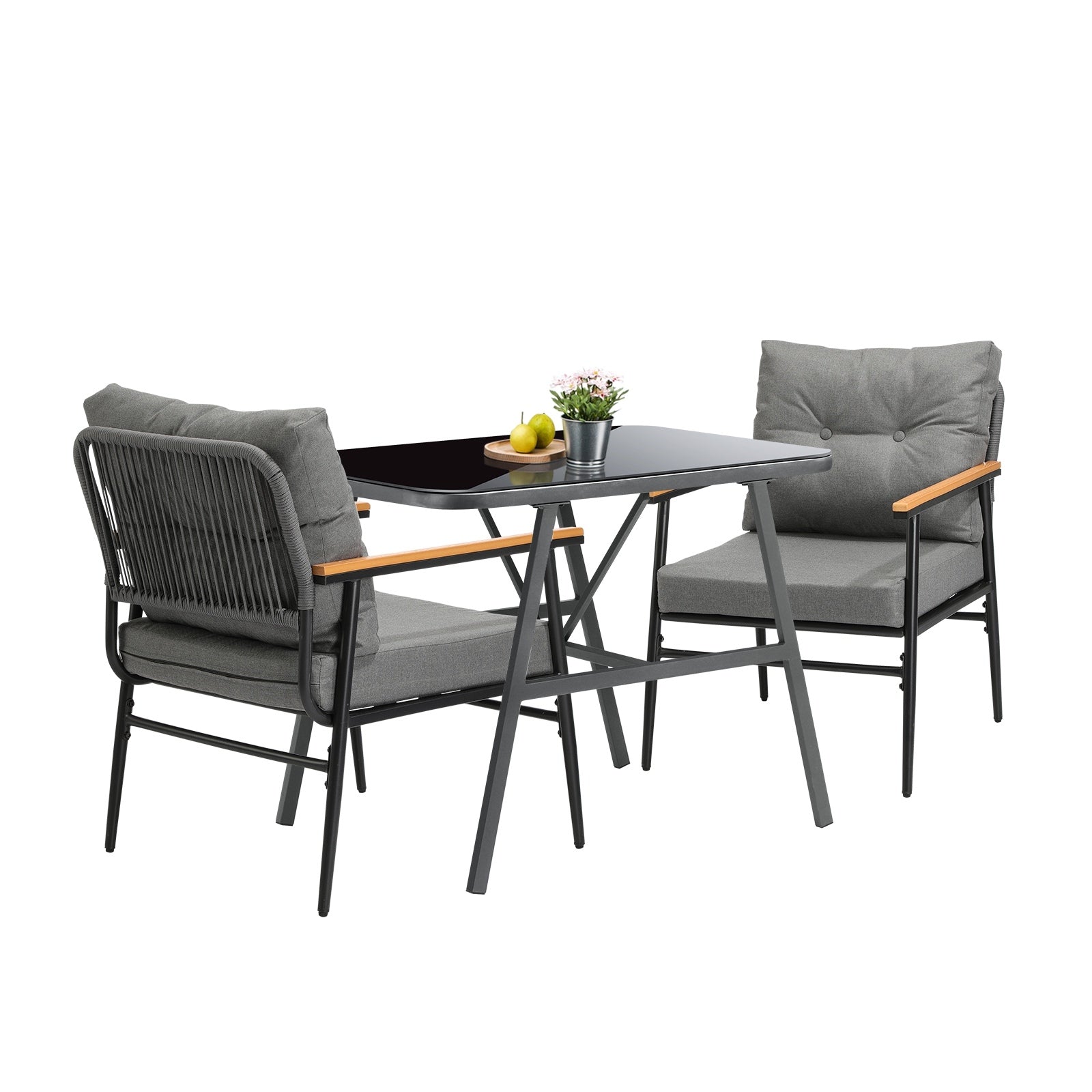 Livsip Outdoor Dining Set Patio Furniture Garden Table and Chairs 2 Seater - Sunyee