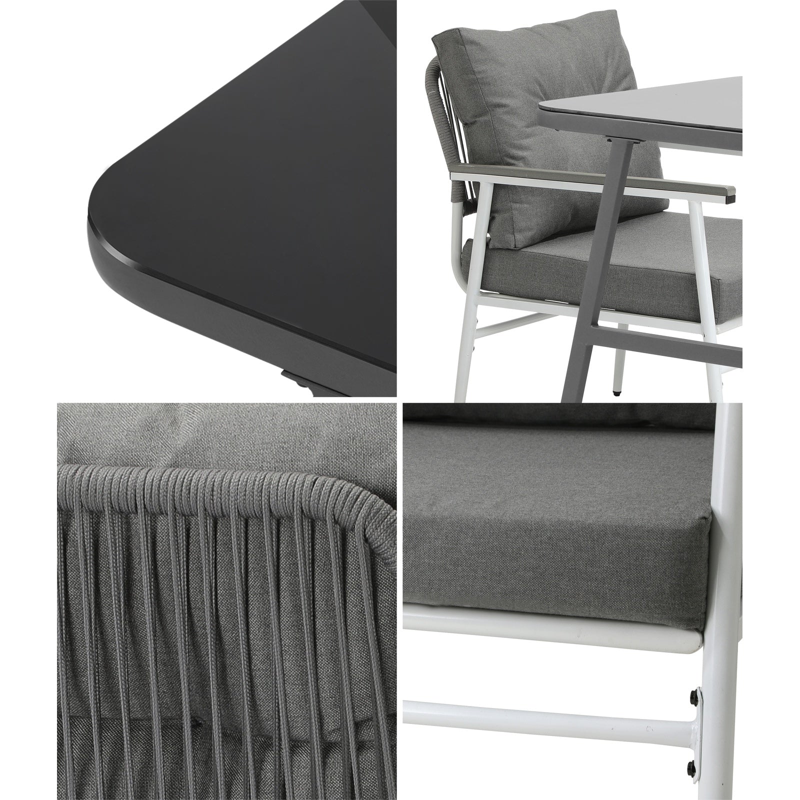 Livsip Outdoor Dining Set Patio Furniture Setting Garden Table and Chairs 3PCS - Sunyee