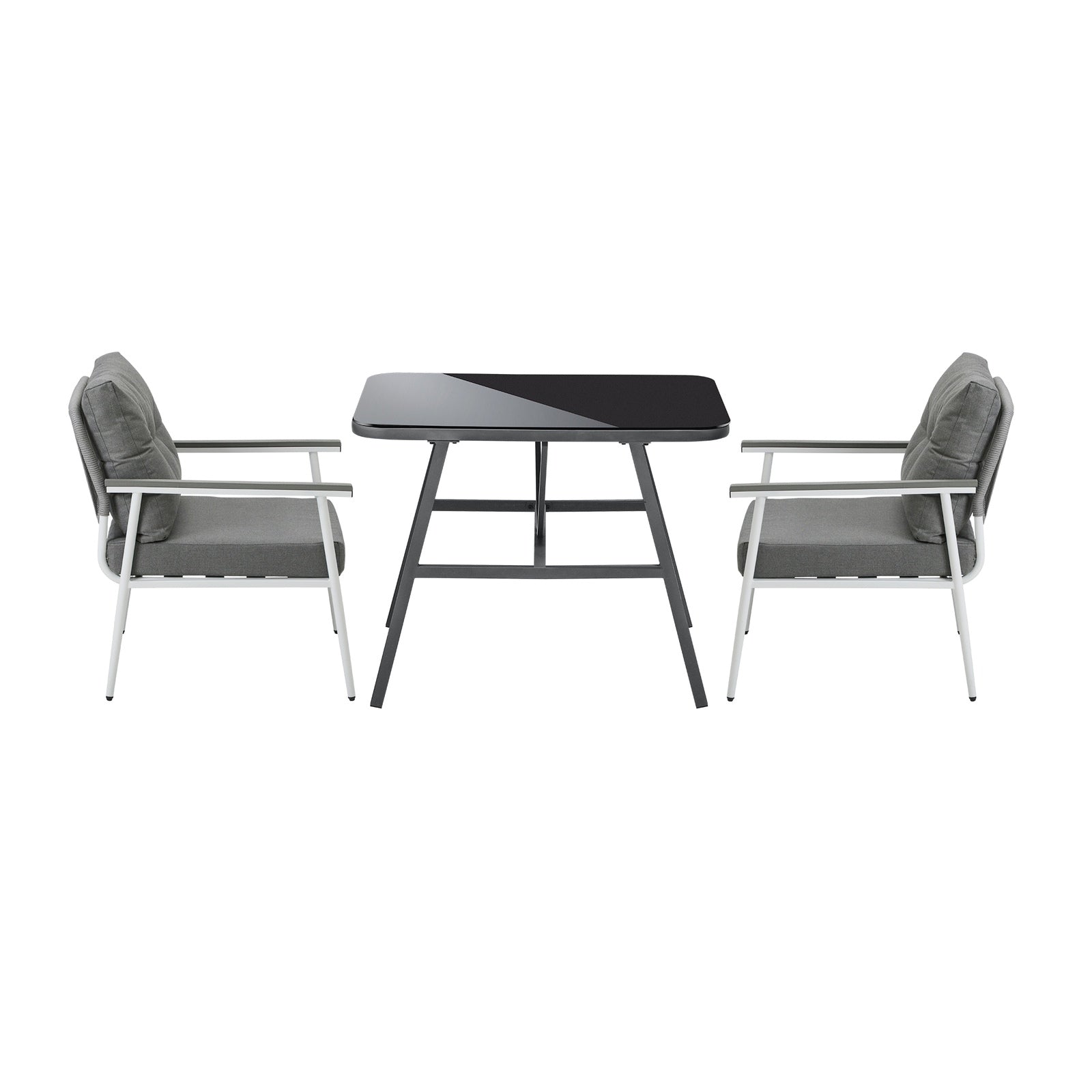 Livsip Outdoor Dining Set Patio Furniture Setting Garden Table and Chairs 3PCS - Sunyee