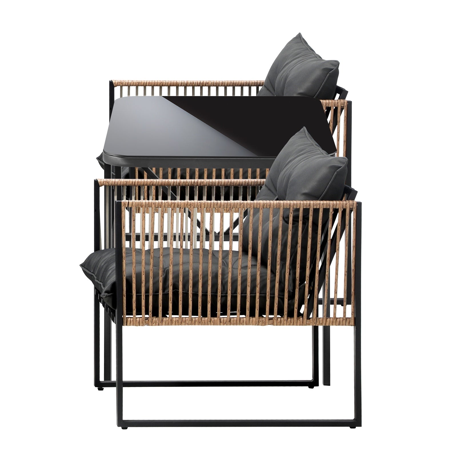 Livsip Outdoor Dining Setting 2 Seater Lounge Patio Furniture Table Chairs Set - Sunyee